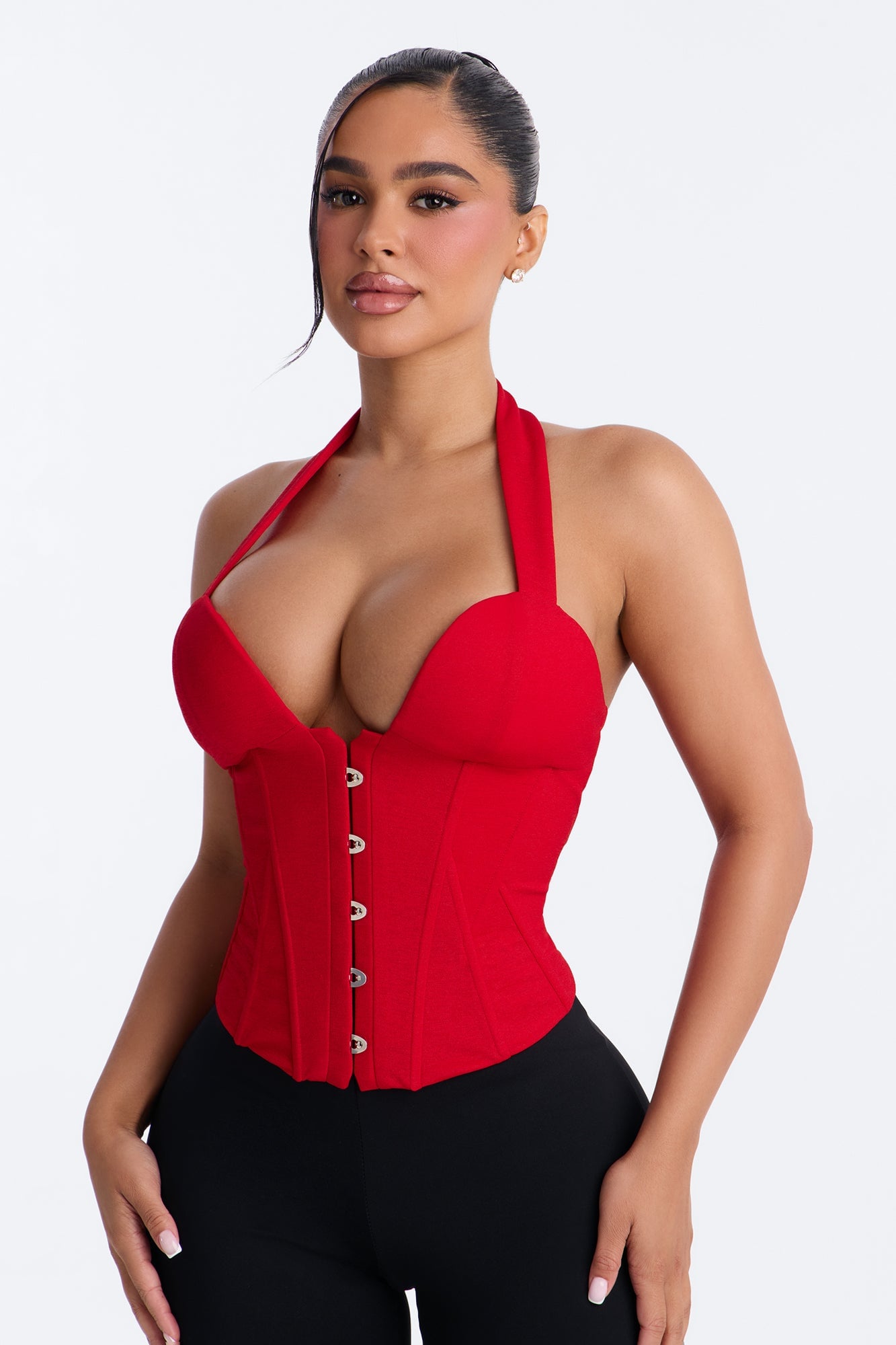 Hottest Lover Girl Sleeveless Corset Top - Red image 5