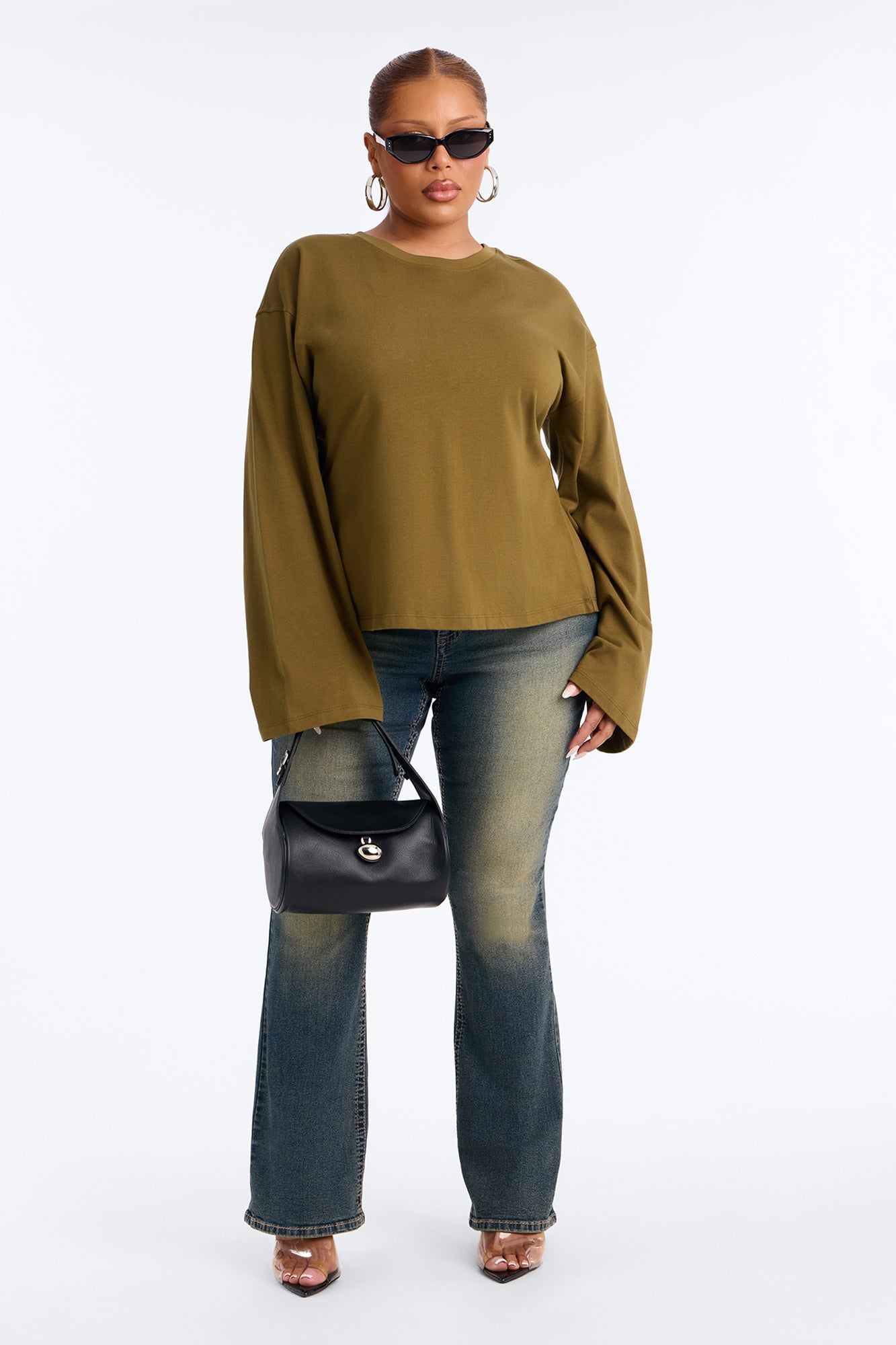Jayden Fitted Shirt Long Sleeve T-Shirt - Olive image 2
