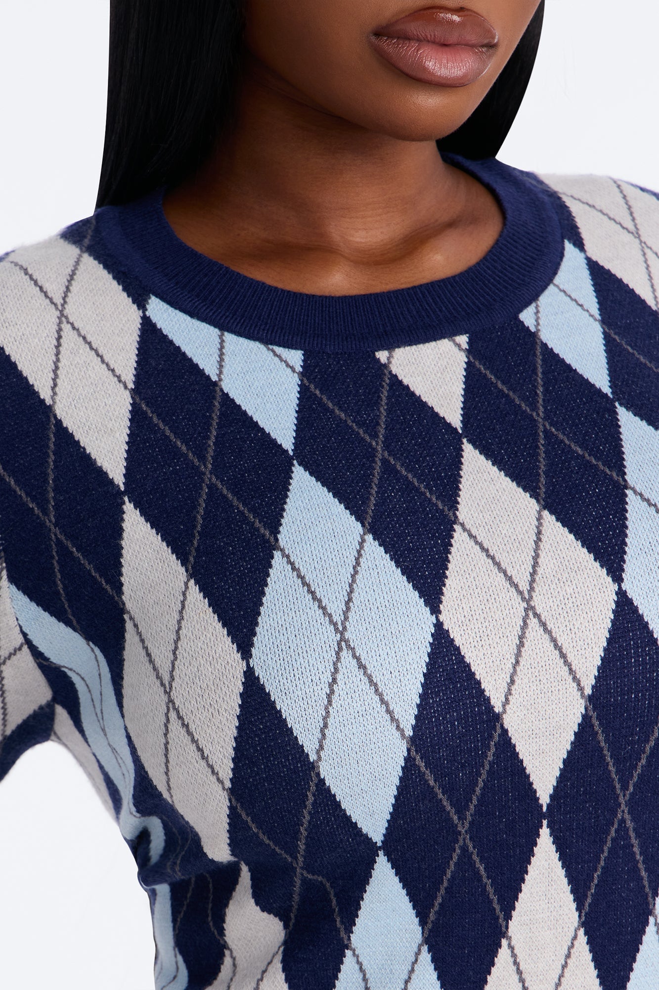 Let's Circle Back Pullover Sweater - Navy/combo image 4