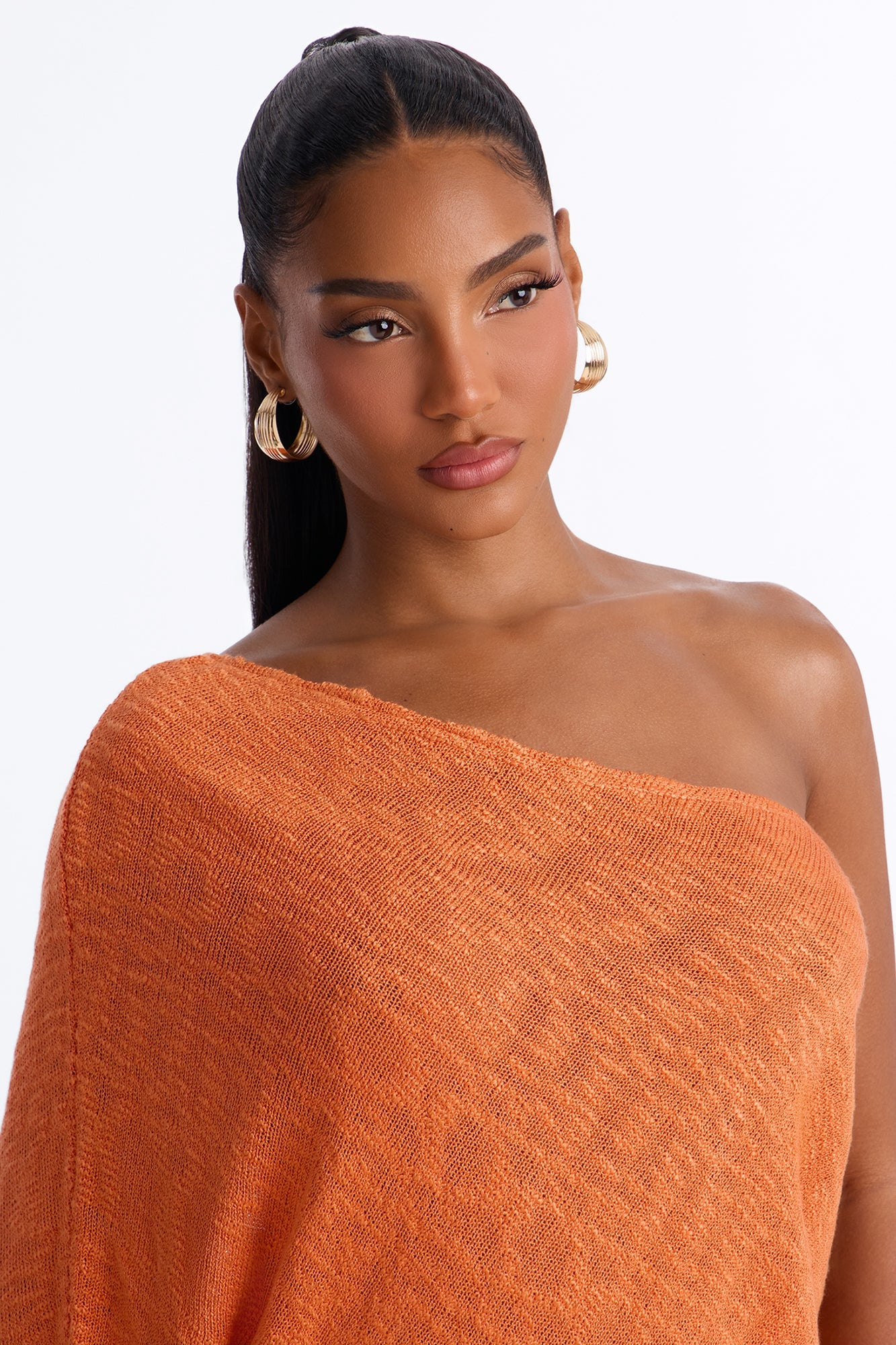 Solia One Shoulder Sweater Pant Set - Orange image 3