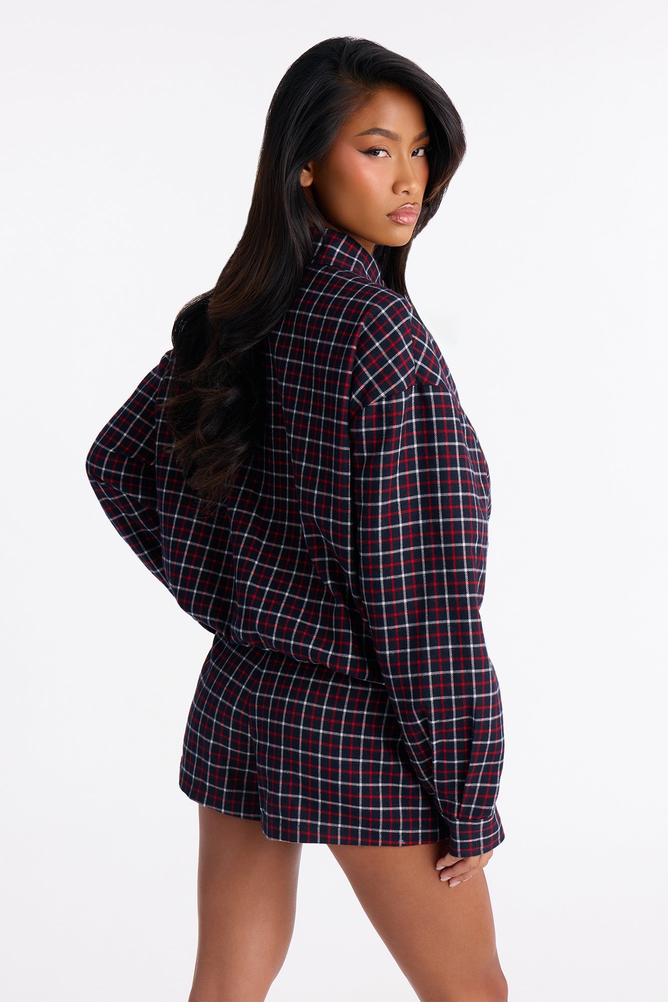 Me And You Plaid Short Set - Navy/combo image 5