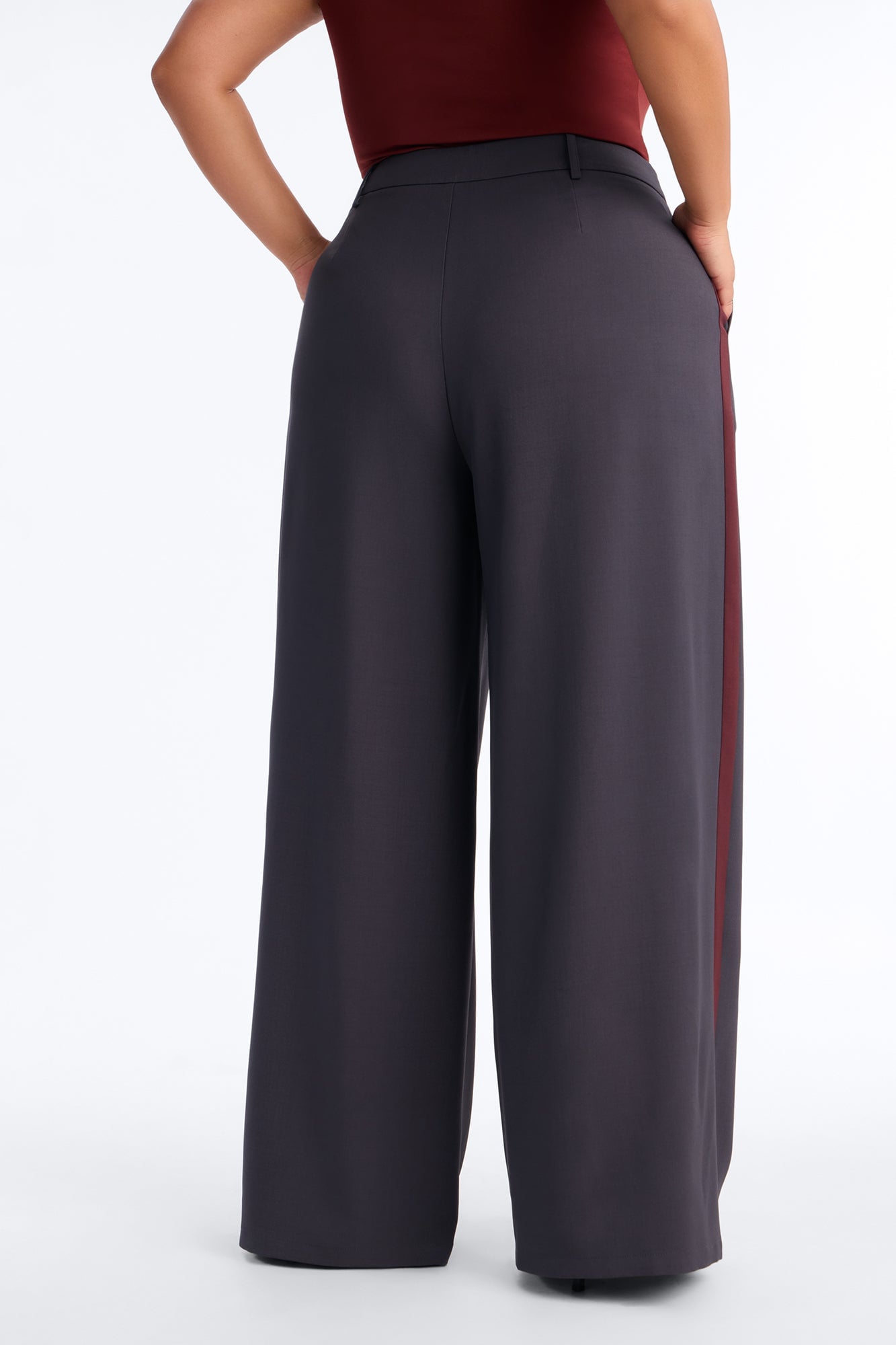 Dylan Wide Leg Trouser Pants - Charcoal image 4