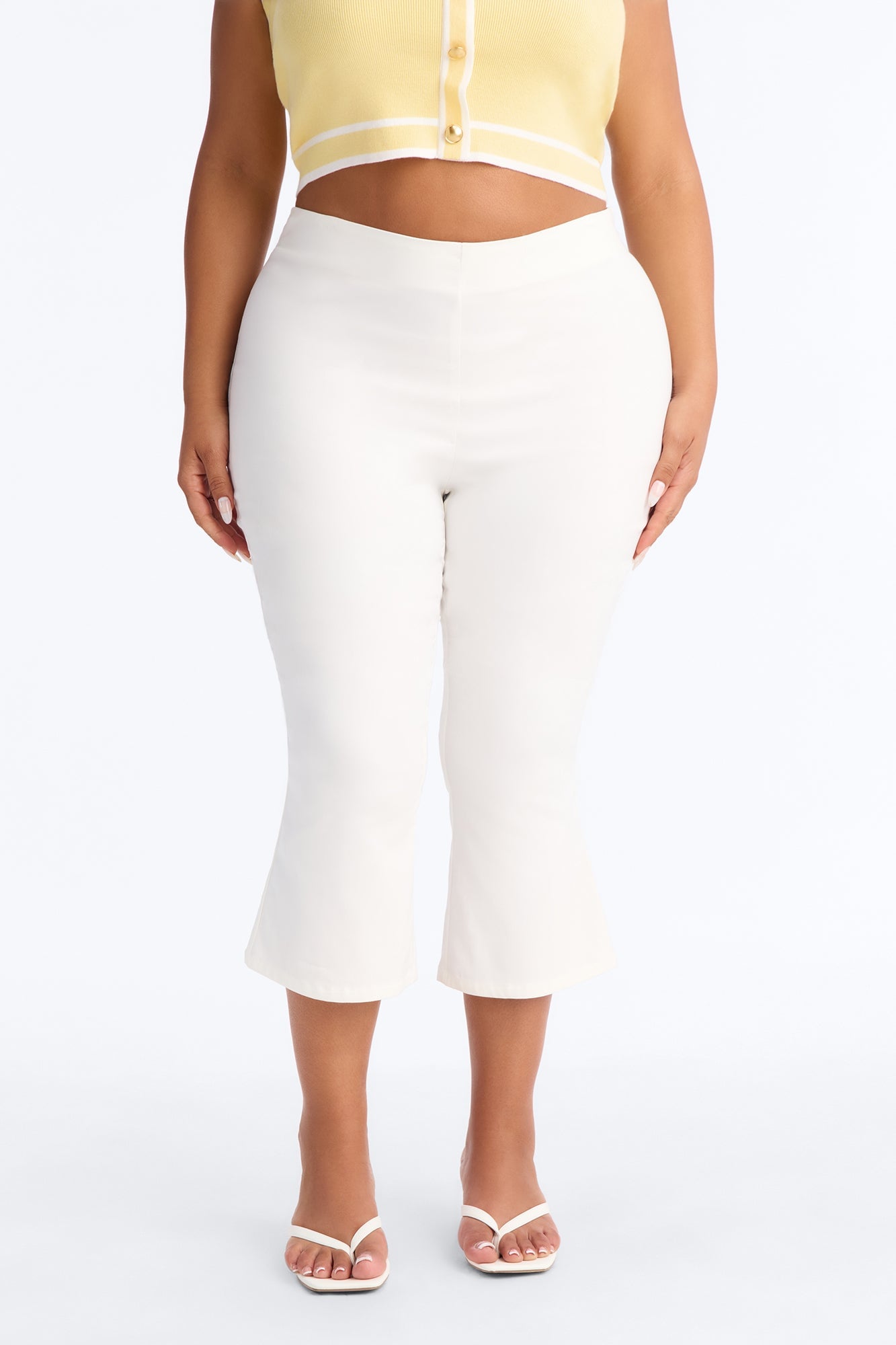 Lenora Capri Mid Rise Pant - White image 2