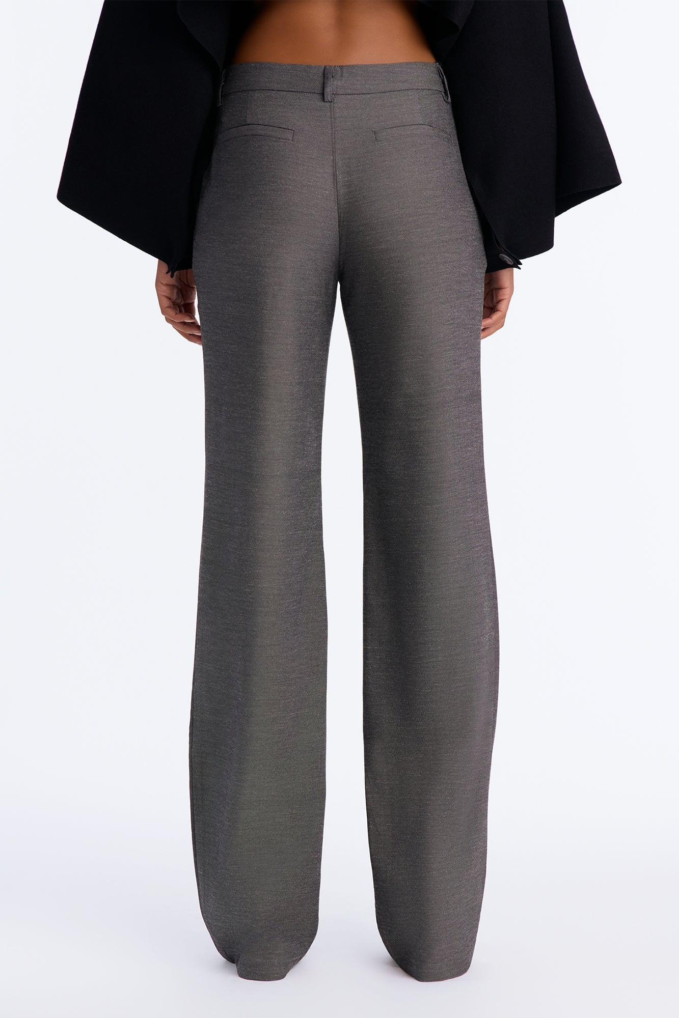 Tall Stacy Low Rise Straight Leg Linen Trouser - Black image 8