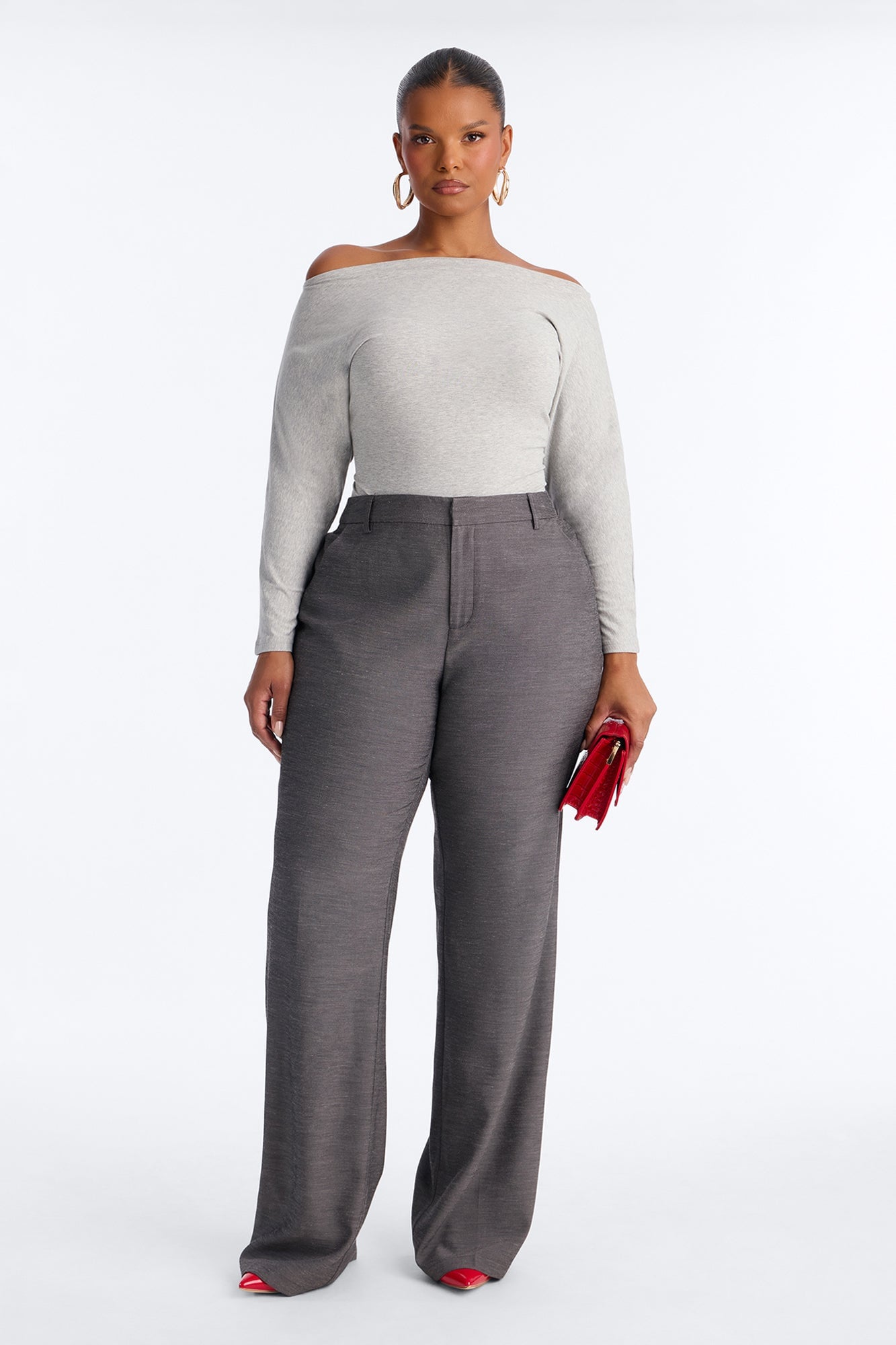 Tall Stacy Low Rise Straight Leg Linen Trouser - Black image 1