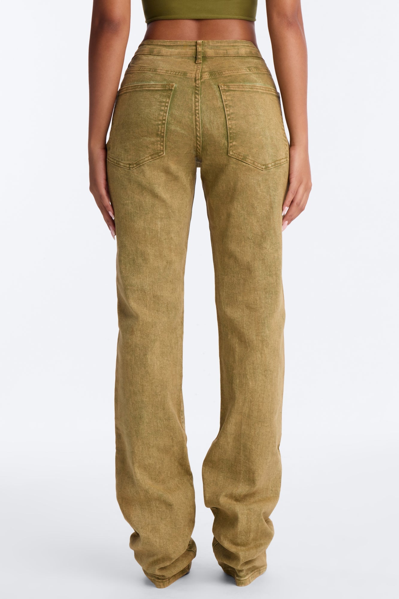 Steppin Out Waxed Skinny Stacked Pant - Olive image 4
