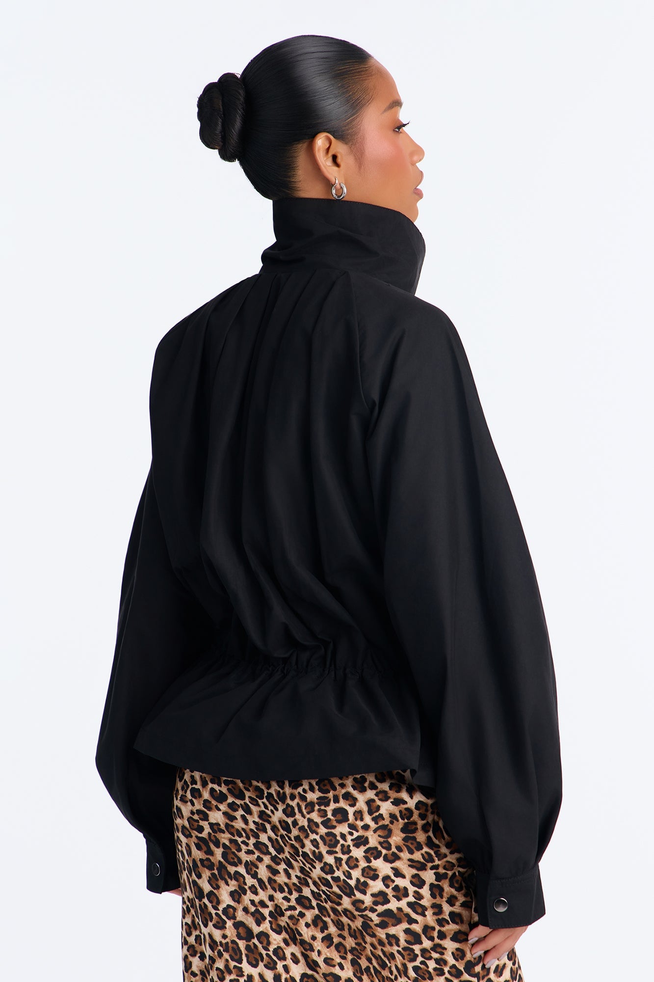 Ready For Action Funnel Neck Anorak Windbreaker Jacket - Black image 8