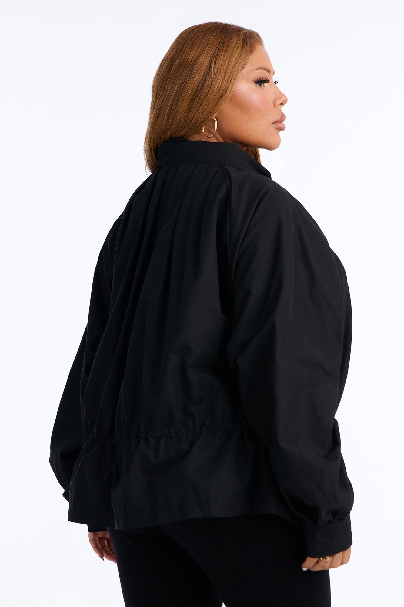 Ready For Action Funnel Neck Anorak Windbreaker Jacket - Black image 4