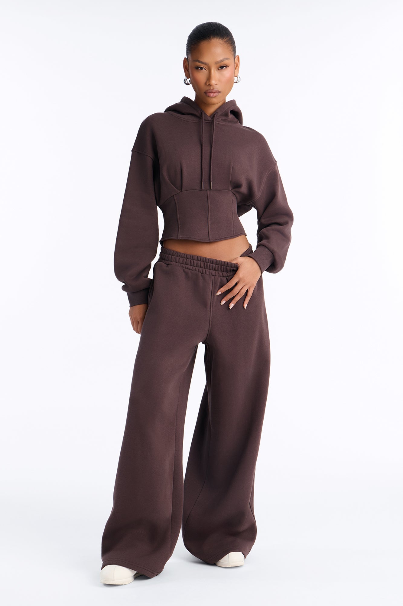 Locked In Fleece Pant Set - Chocolate image 6