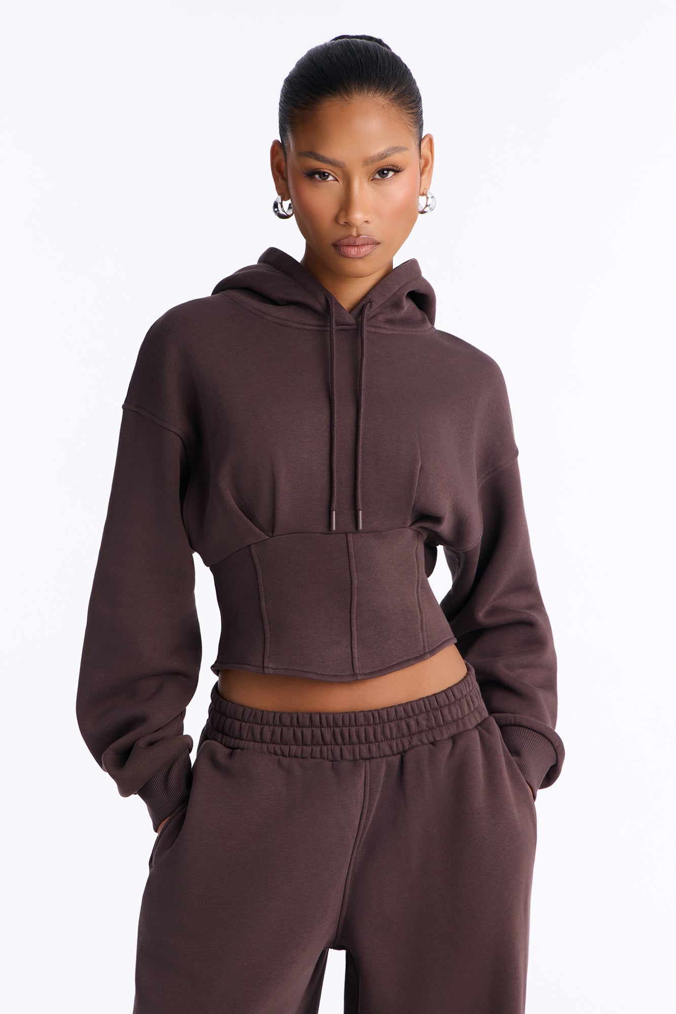 Locked In Fleece Pant Set - Chocolate image 7