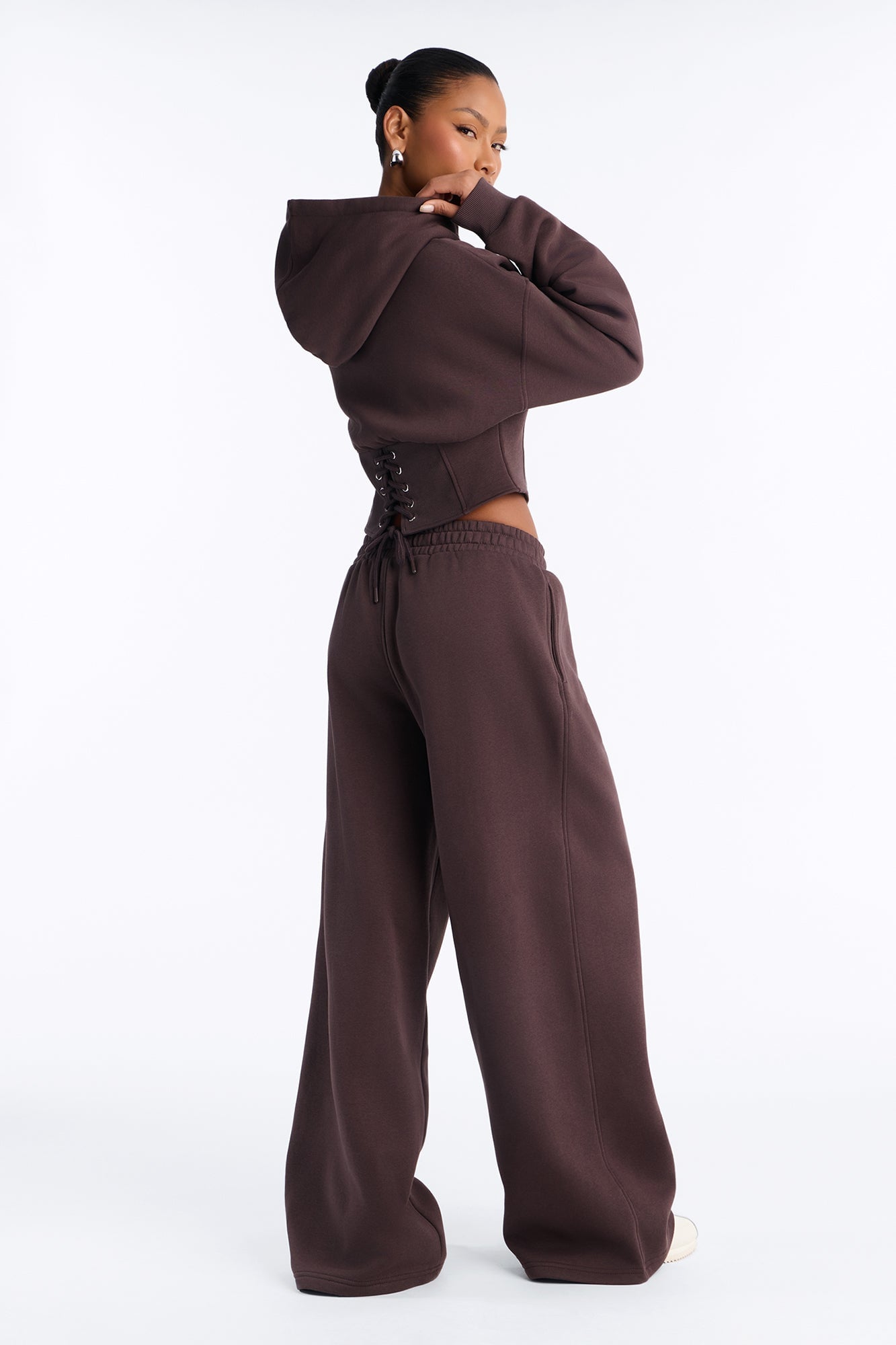 Locked In Fleece Pant Set - Chocolate image 9