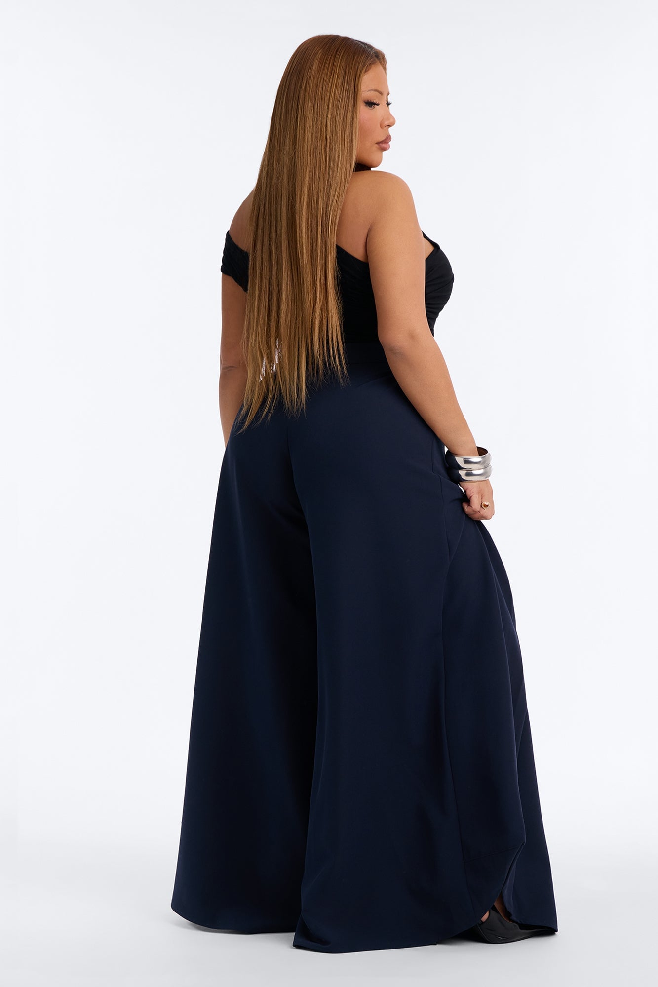 Stand Out Super Wide Pleated Trouser - Navy image 7