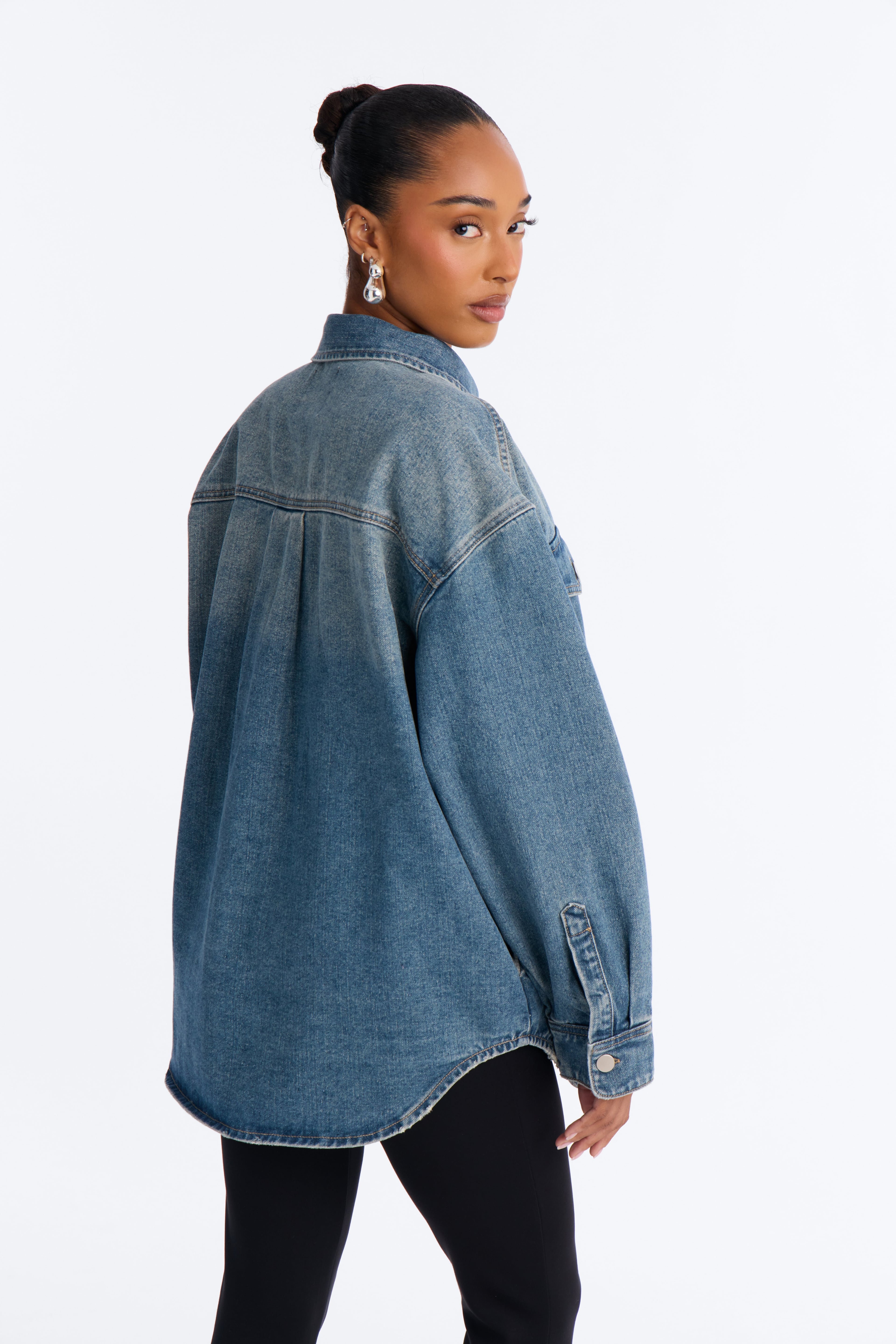 Luna Denim Shacket - Vintage Wash image 7