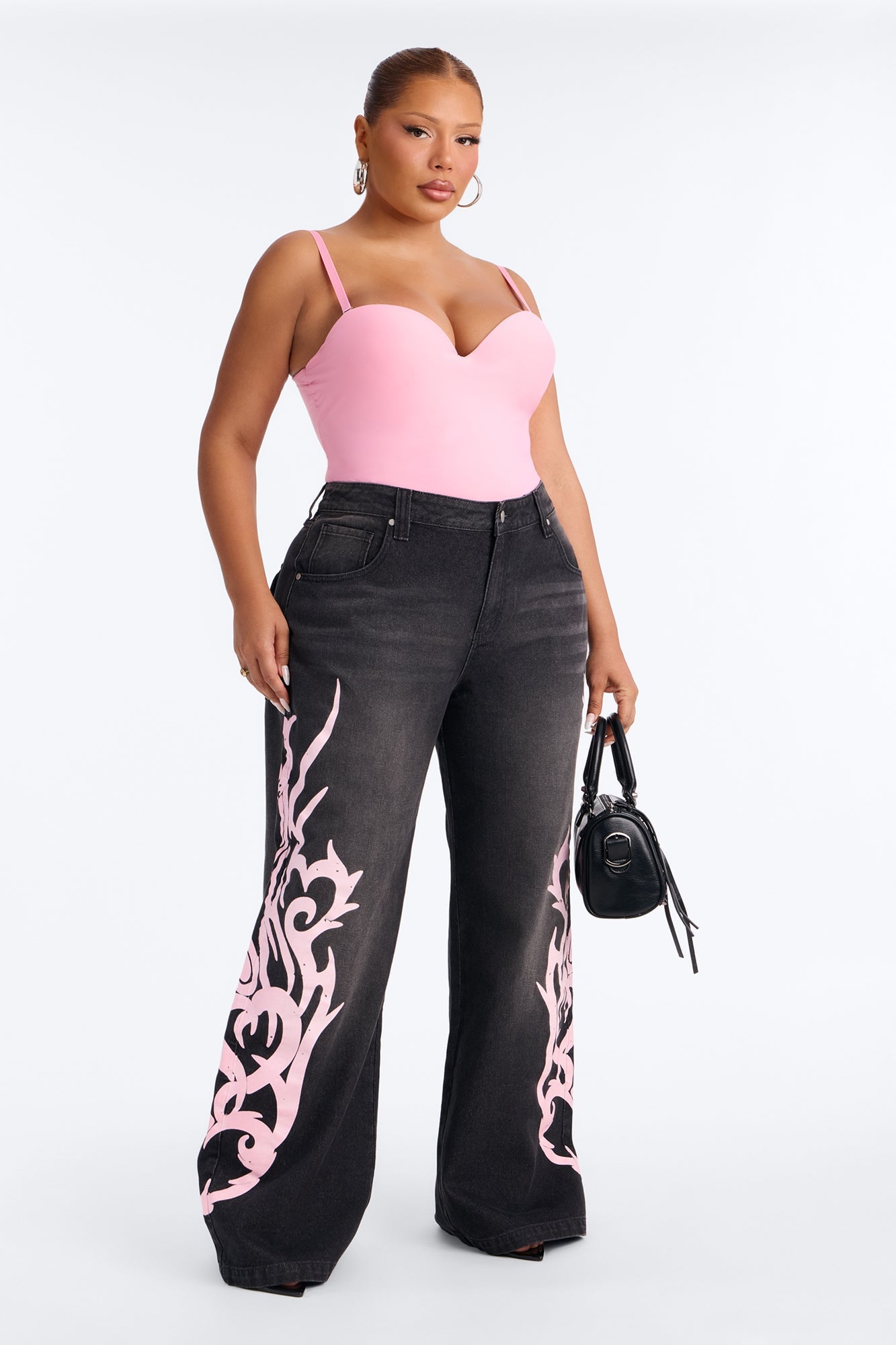 Sentimental Value 90s Baggy Printed Jeans - Black Wash image 1