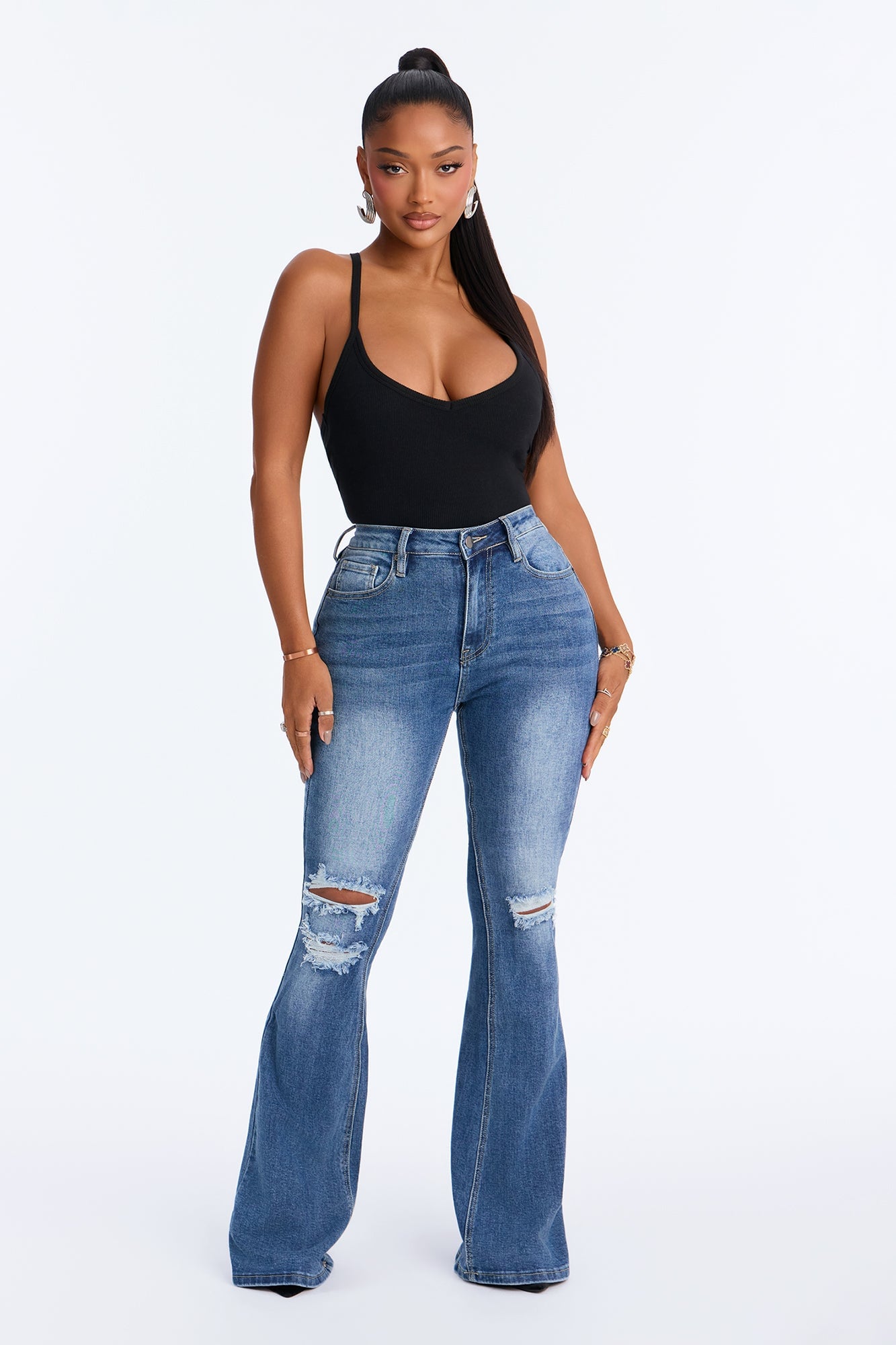 Tall From The Canyon High Rise Flare Jeans - Medium Wash image 5