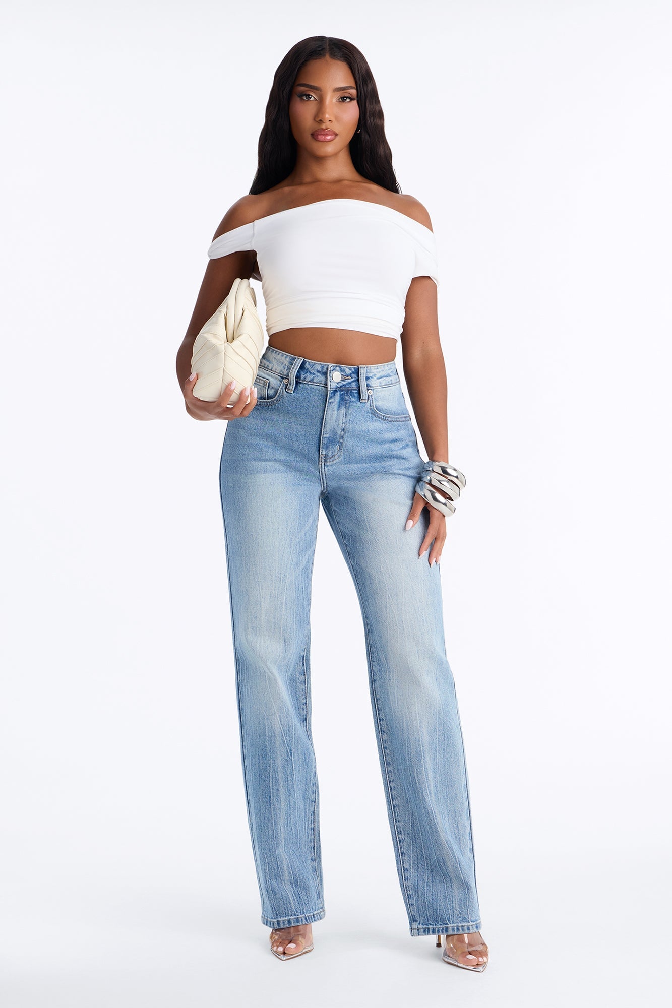 Everday Icon High Rise Stretch Straight Leg Jeans - Medium Wash image 6