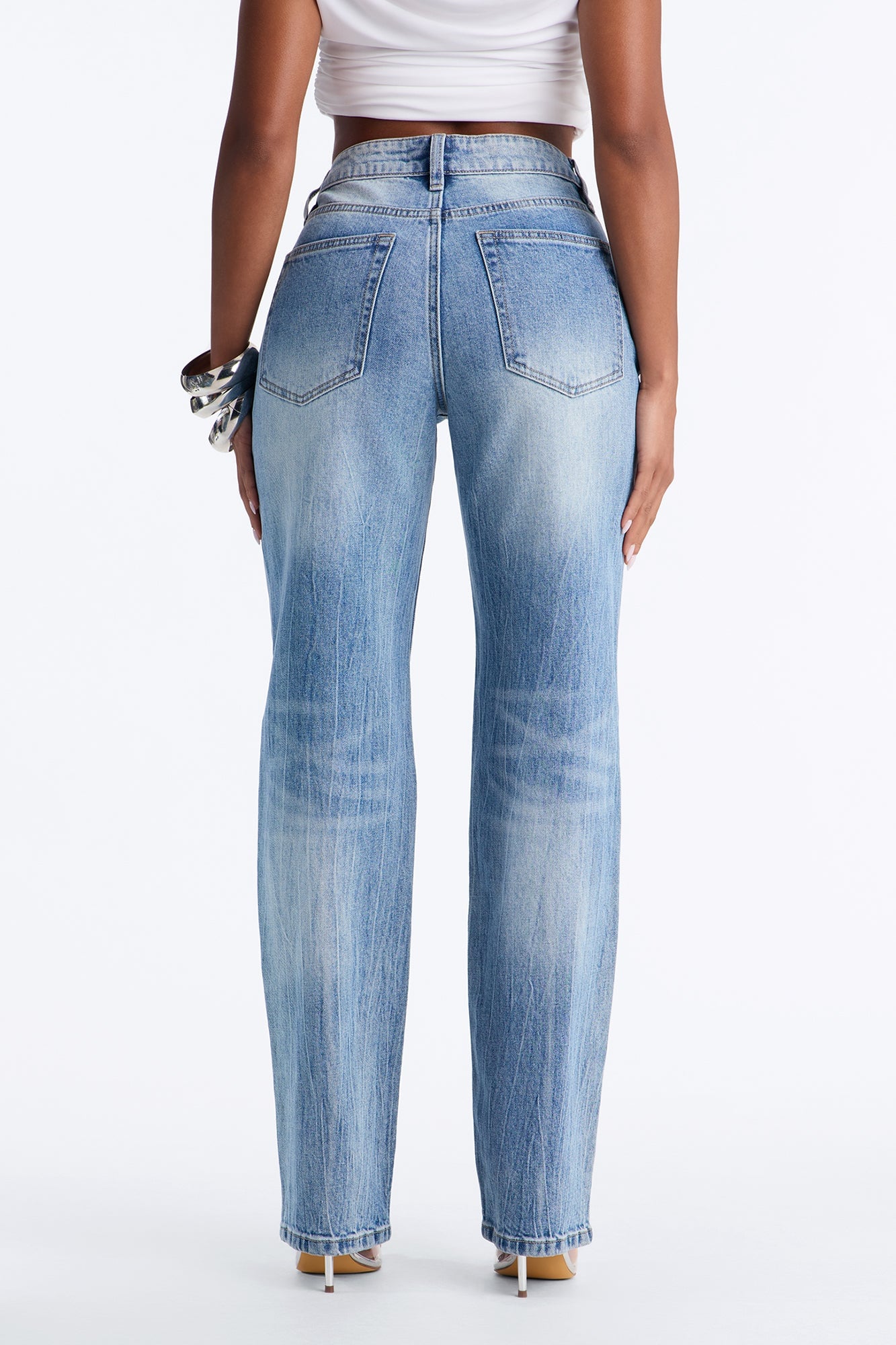 Everday Icon High Rise Stretch Straight Leg Jeans - Medium Wash image 8