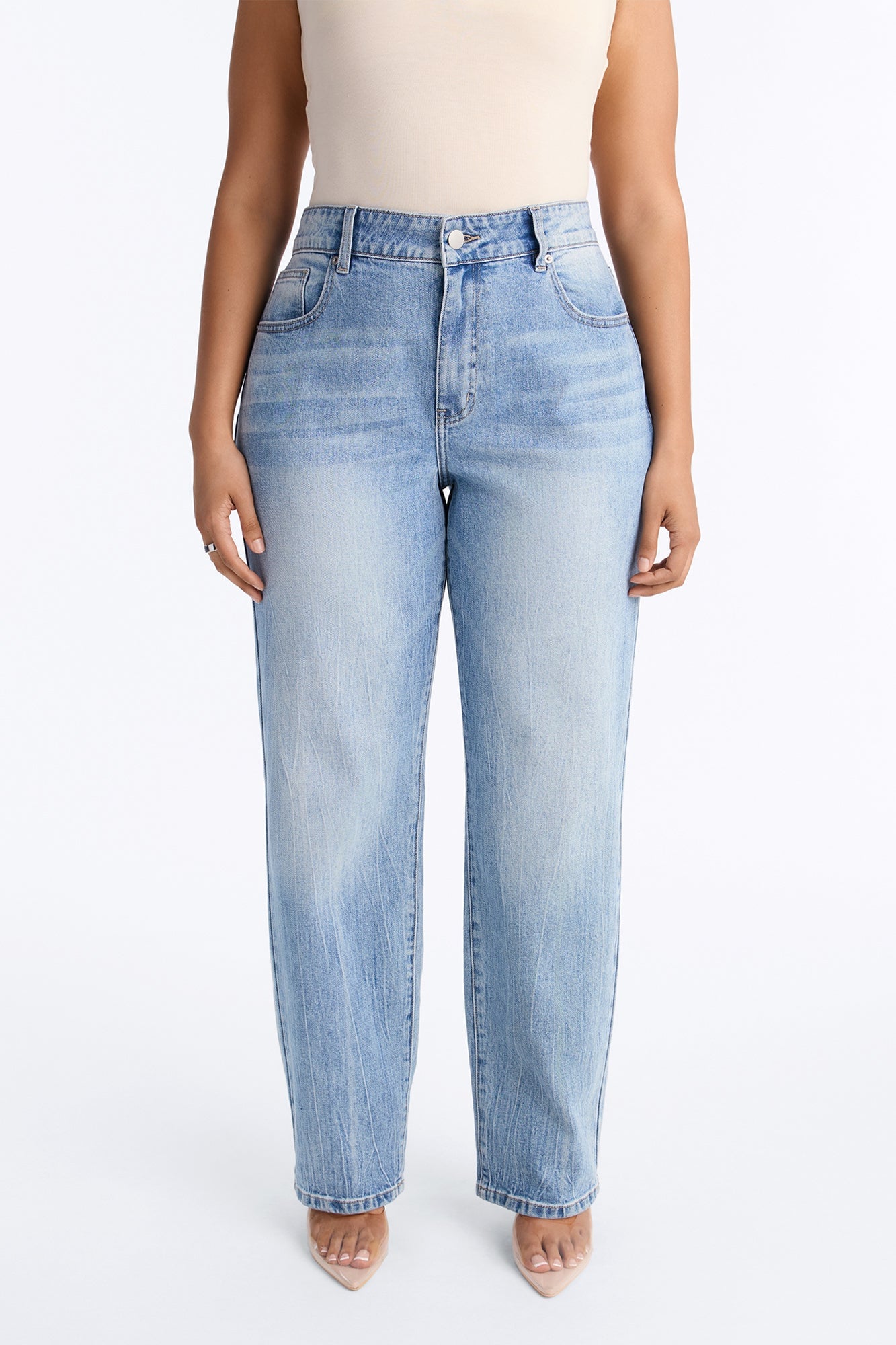 Everday Icon High Rise Stretch Straight Leg Jeans - Medium Wash image 1