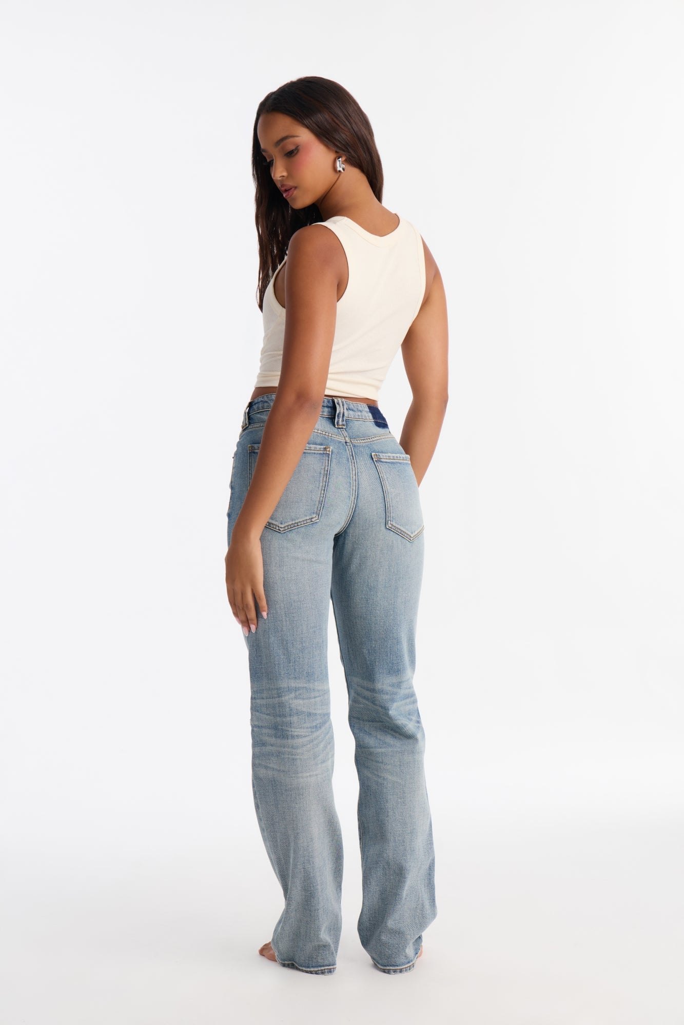 Atlanta Low Stretch Classic Straight Leg Jeans - Vintage Wash image 8