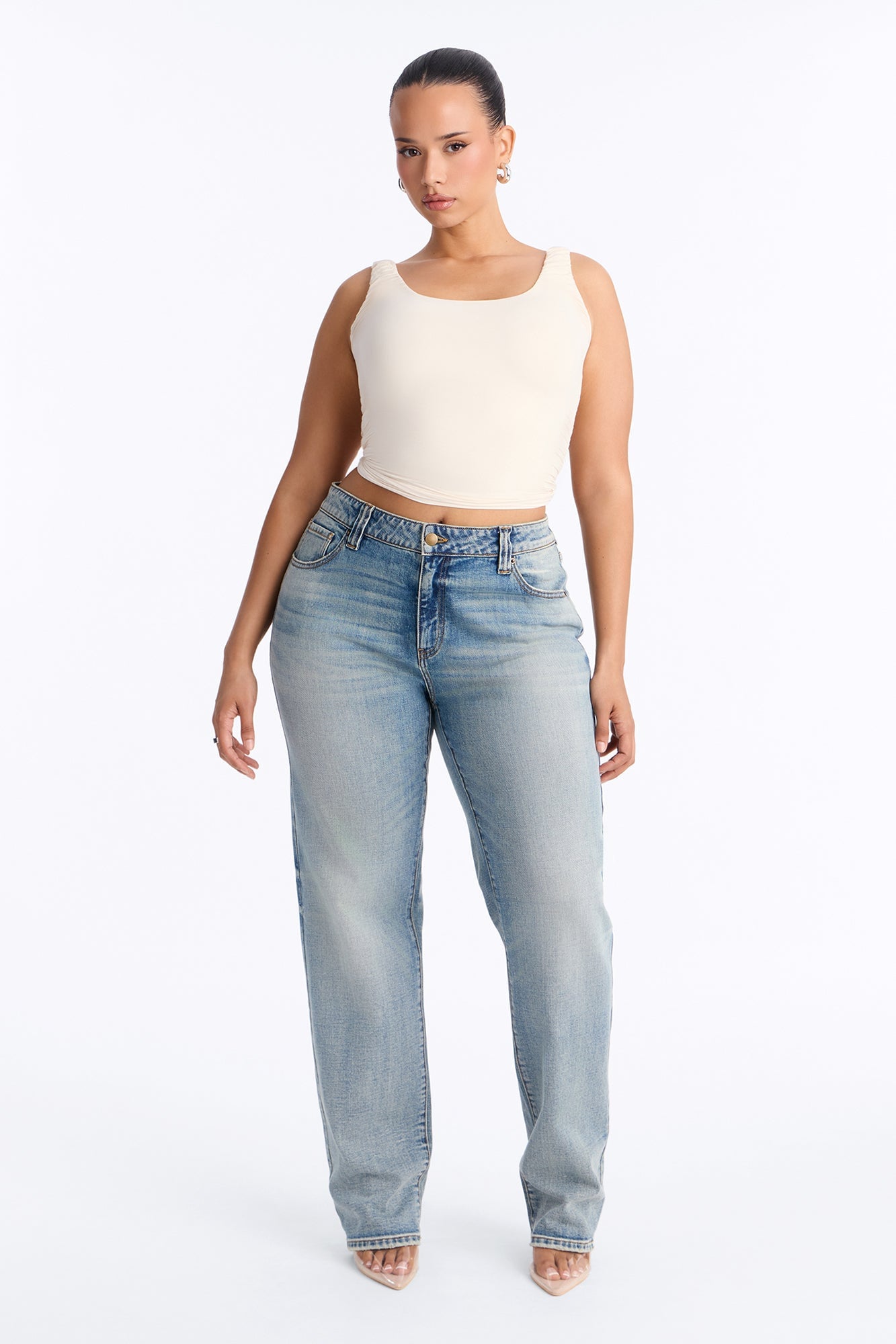 Atlanta Low Stretch Classic Straight Leg Jeans - Vintage Wash image 2