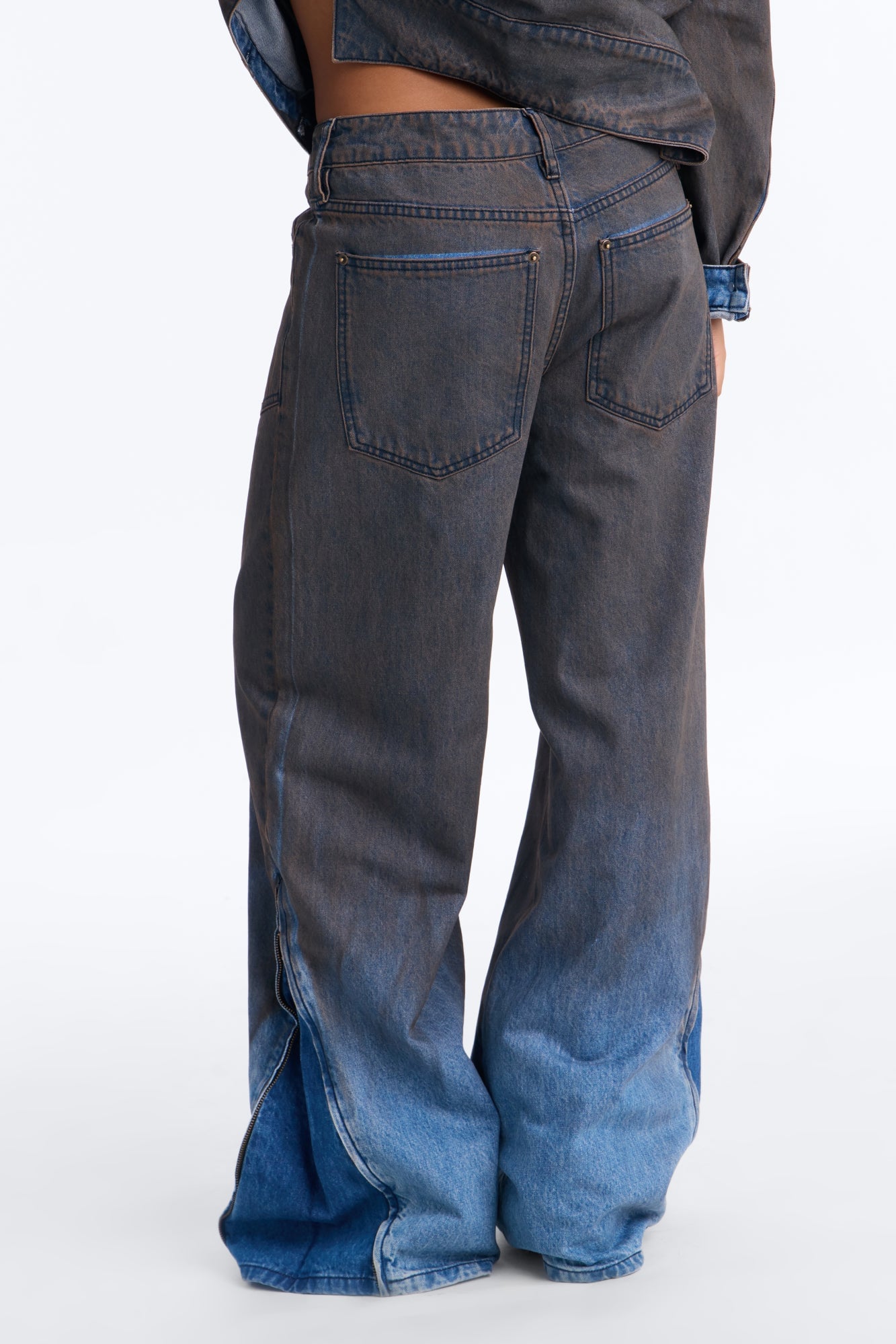 Sicily Coated Baggy Wide Leg Jeans - Brown image 4
