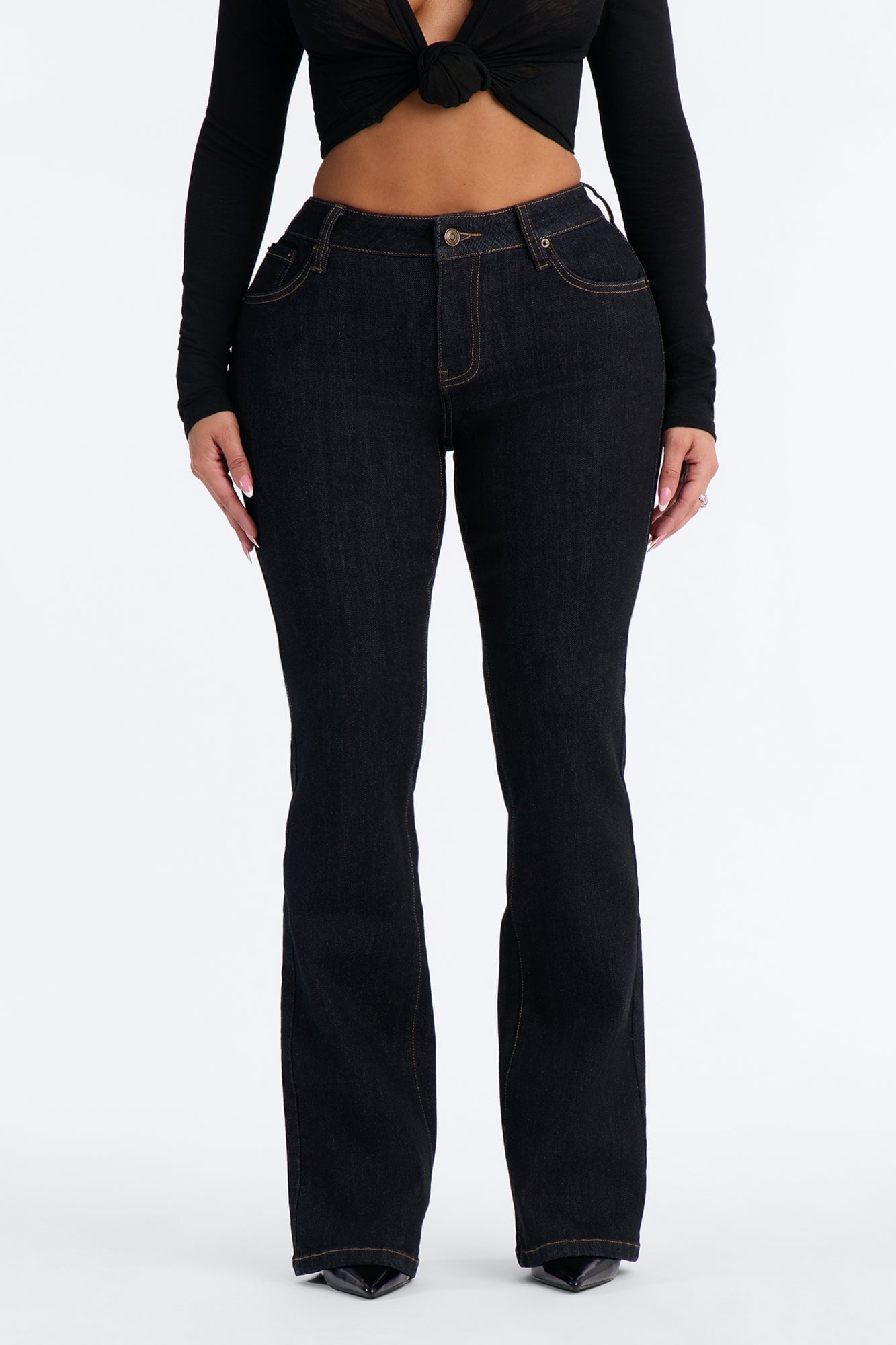 Harlow Heritage Mid Waist Bootcut Jeans - Dark Denim image 6