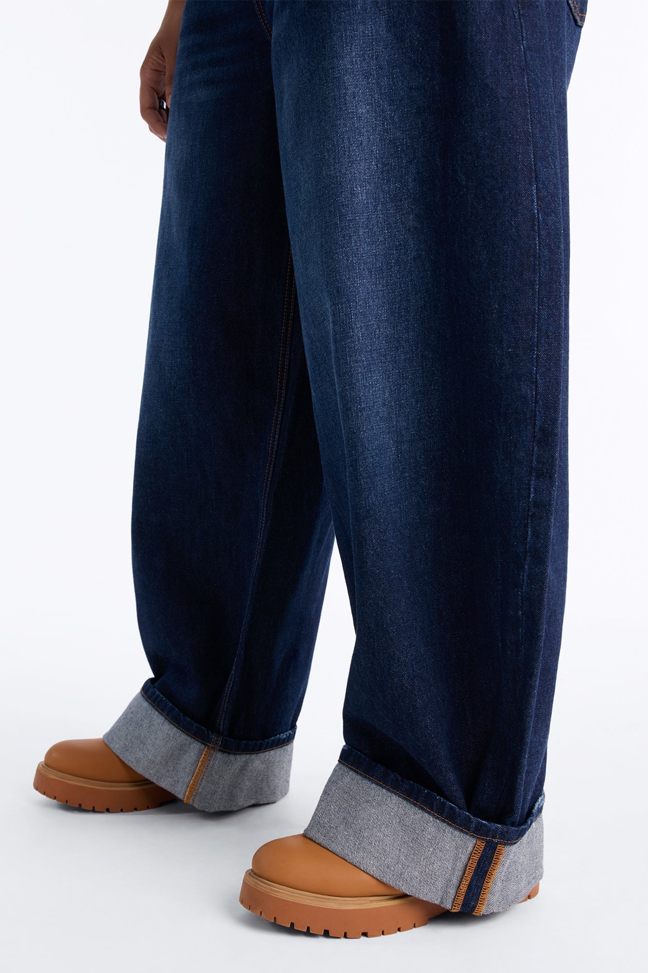 Nowhere To Be Drop Waist Cuffed Balloon Jeans - Dark Wash image 3