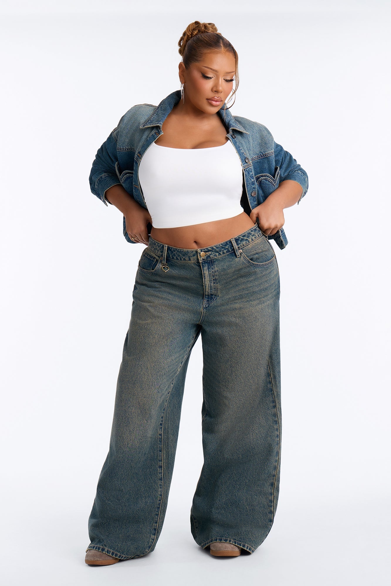 Match Made In Heaven Baggy Heart Jeans - Dark Wash image 4