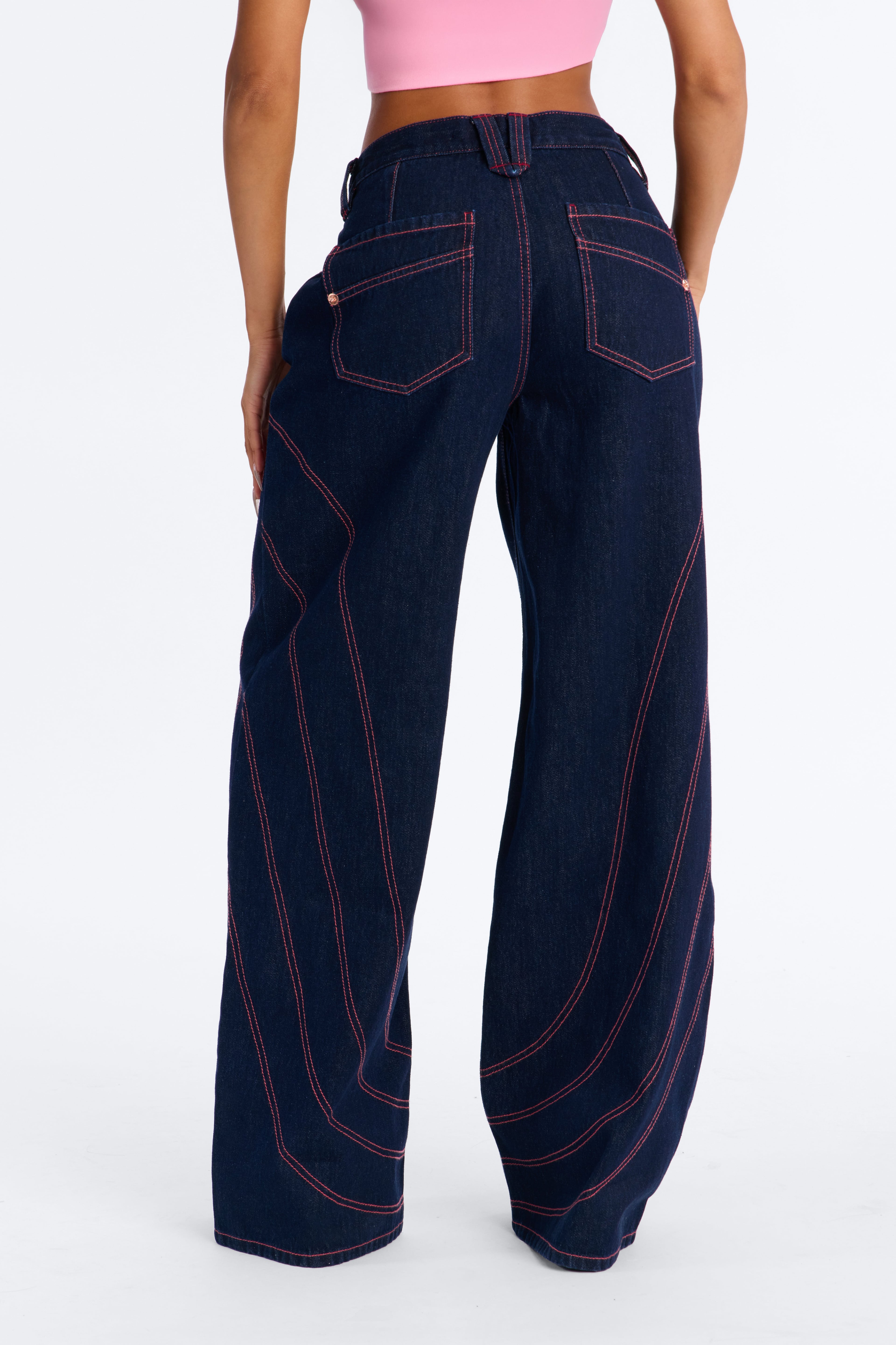 Seams Like Love Wide Leg Jeans - Dark Denim image 3