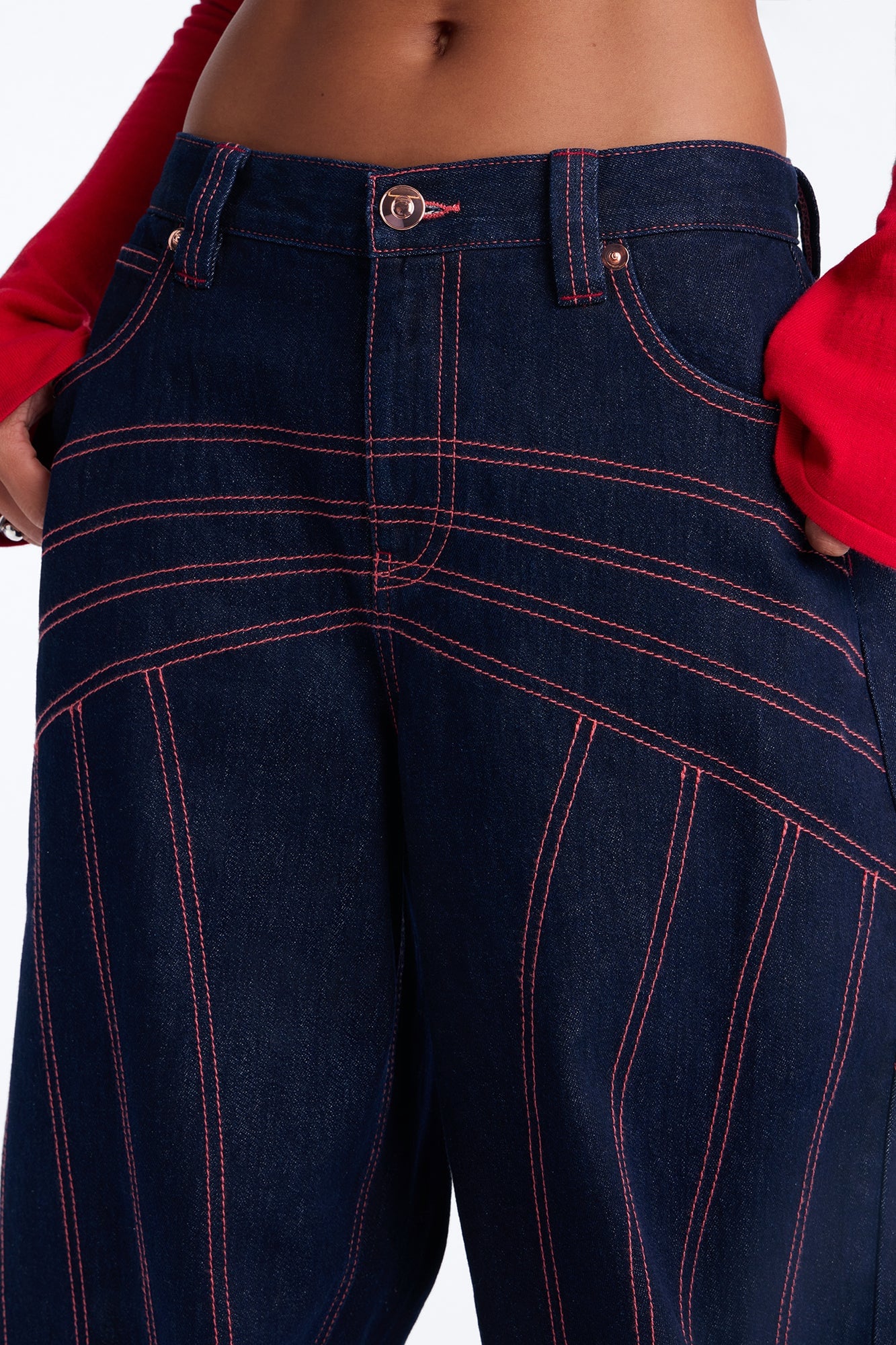 Seams Like Love Wide Leg Jeans - Dark Denim image 7