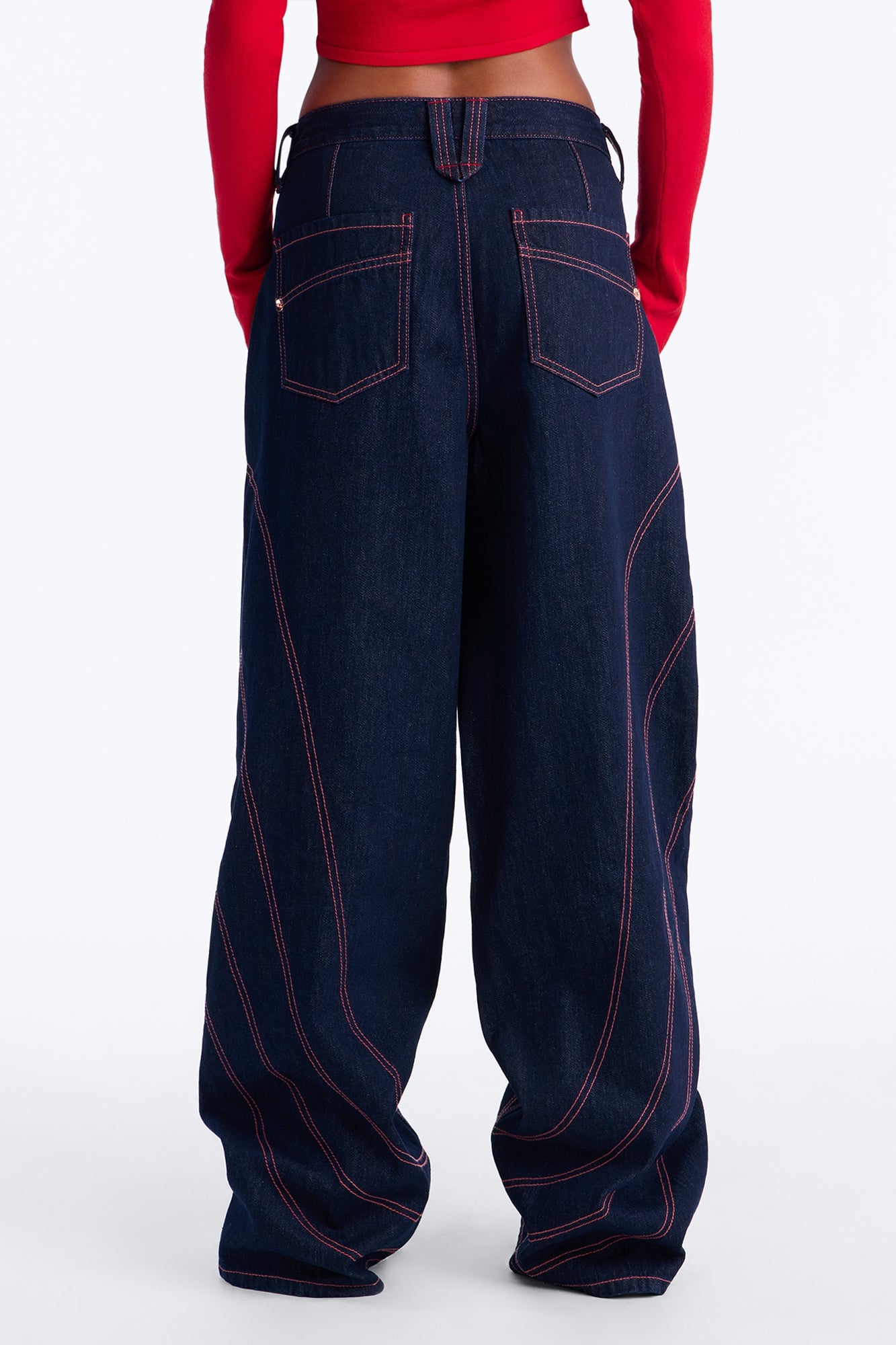 Seams Like Love Wide Leg Jeans - Dark Denim image 8