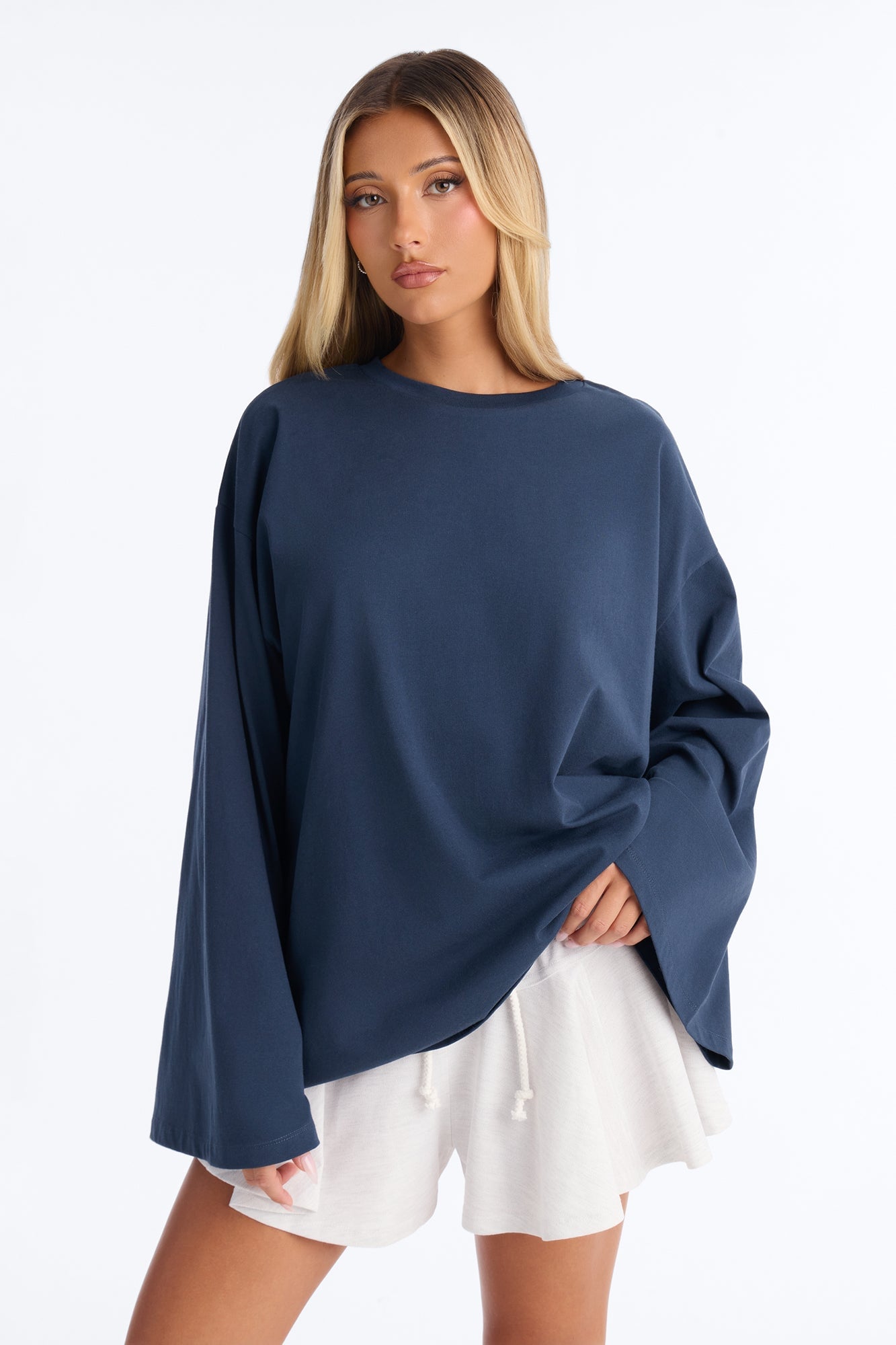 Kris Oversized Bell Sleeve T-Shirt - Navy image 5