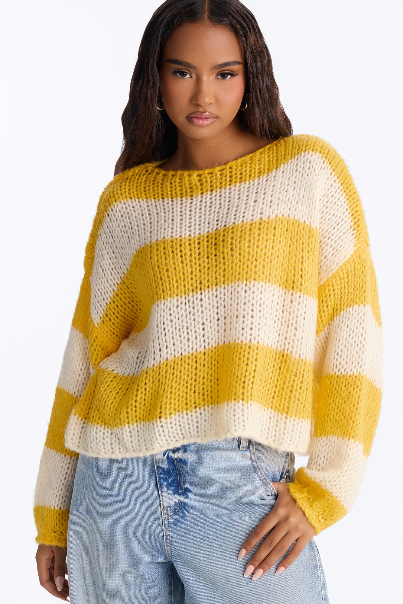 Feeling Extra Soft Striped Sweater - Butter Yellow image 7
