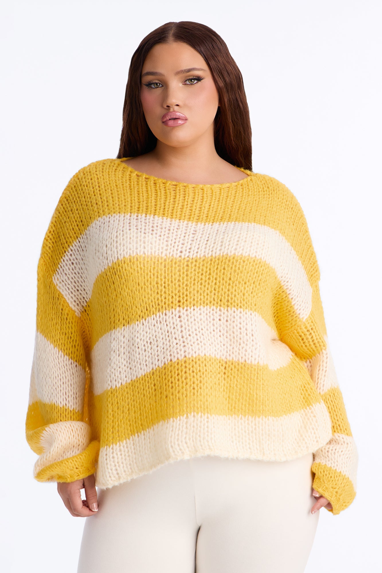 Feeling Extra Soft Striped Sweater - Butter Yellow image 1