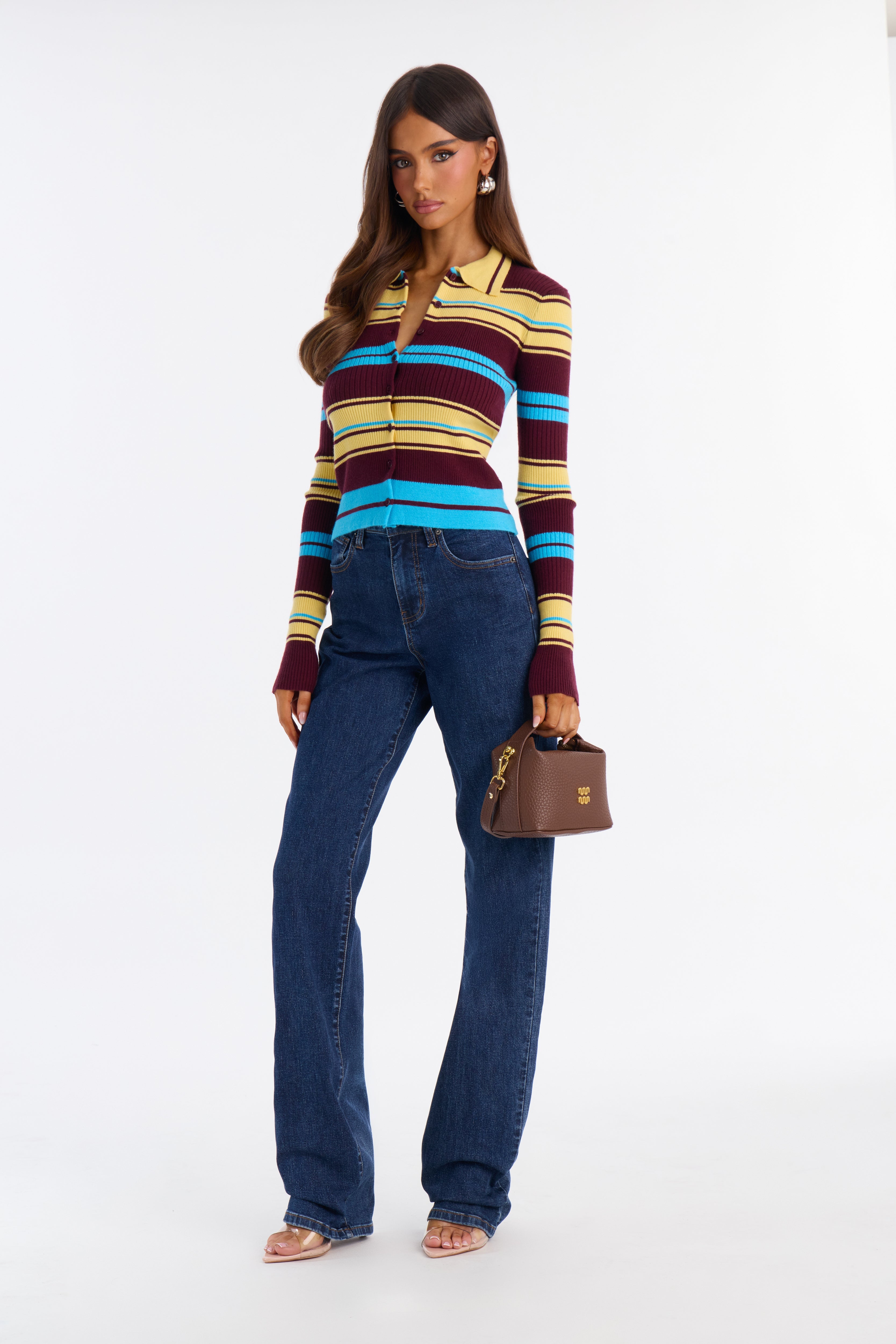 Claudia Striped Cardigan Top - Multi Color image 2