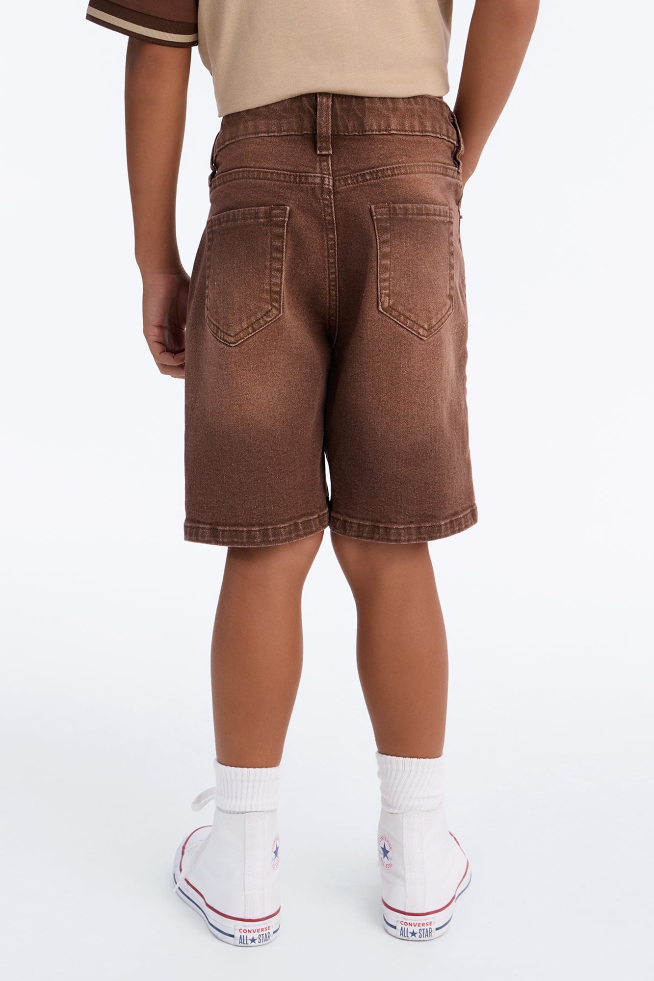 Mini Essential Hue Relaxed Denim Short - Brown image 3