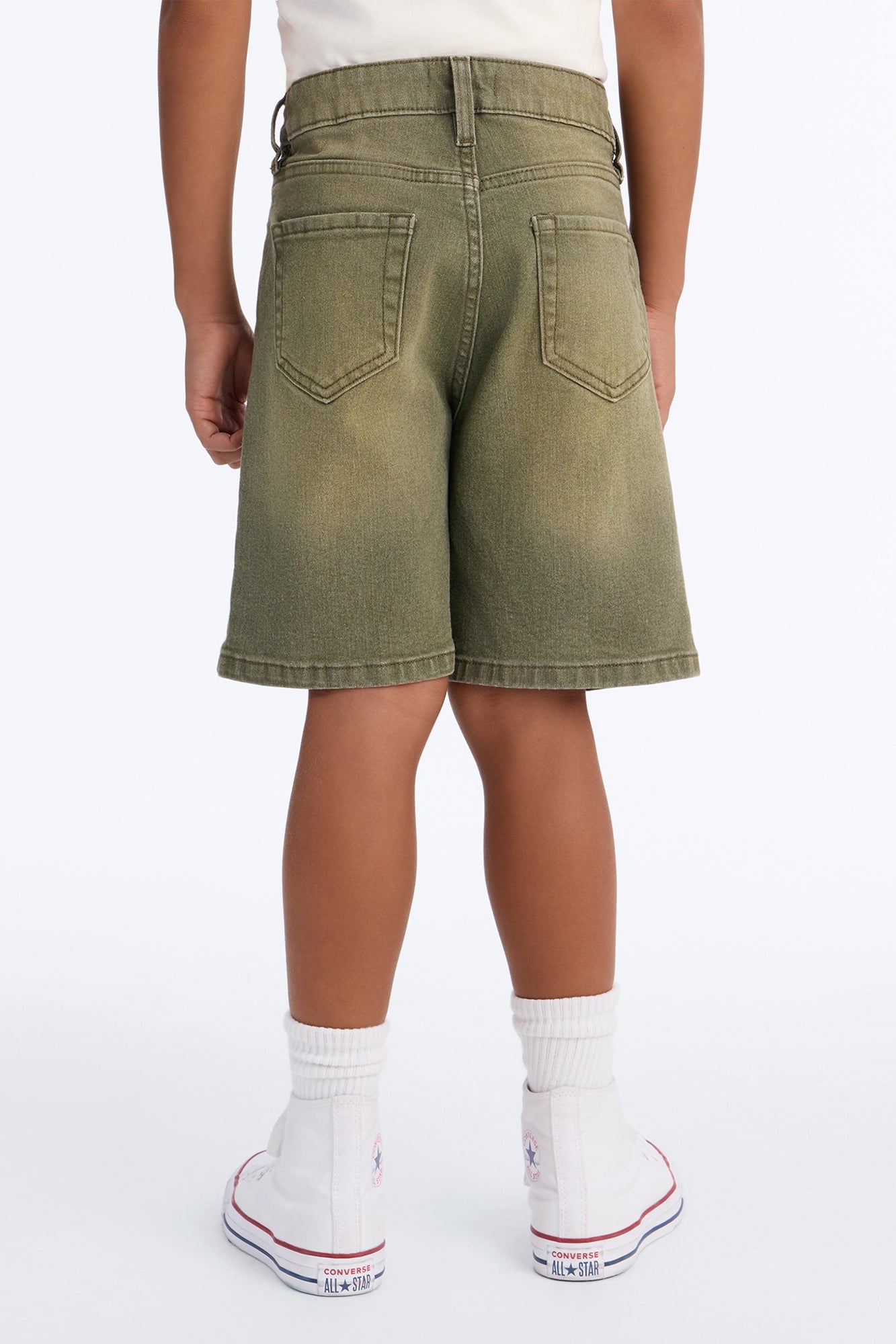 Mini Essential Hue Relaxed Denim Short - Olive image 3