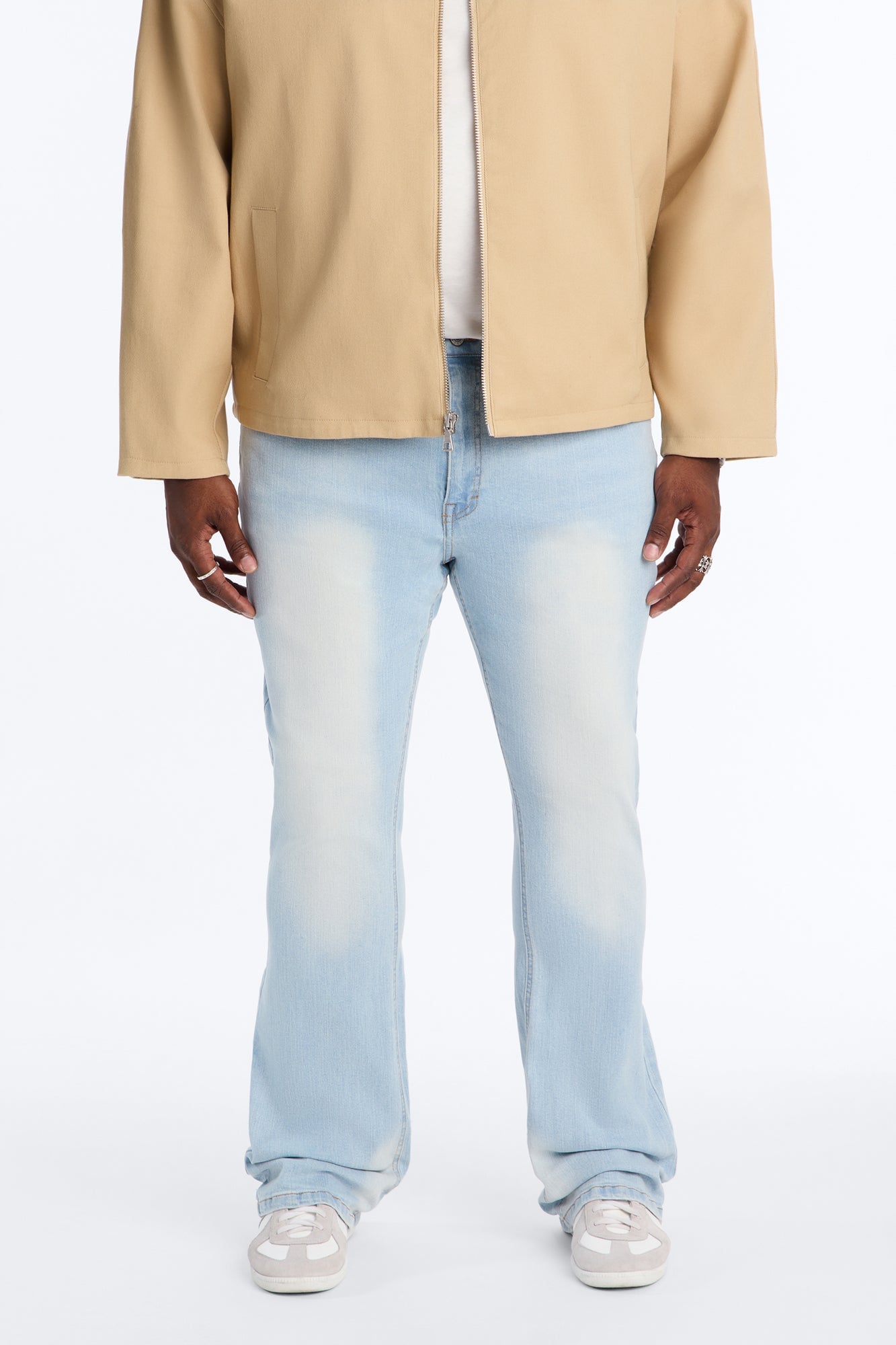 Essential Stacked Skinny Flare Stretch Jean - Light Wash image 1