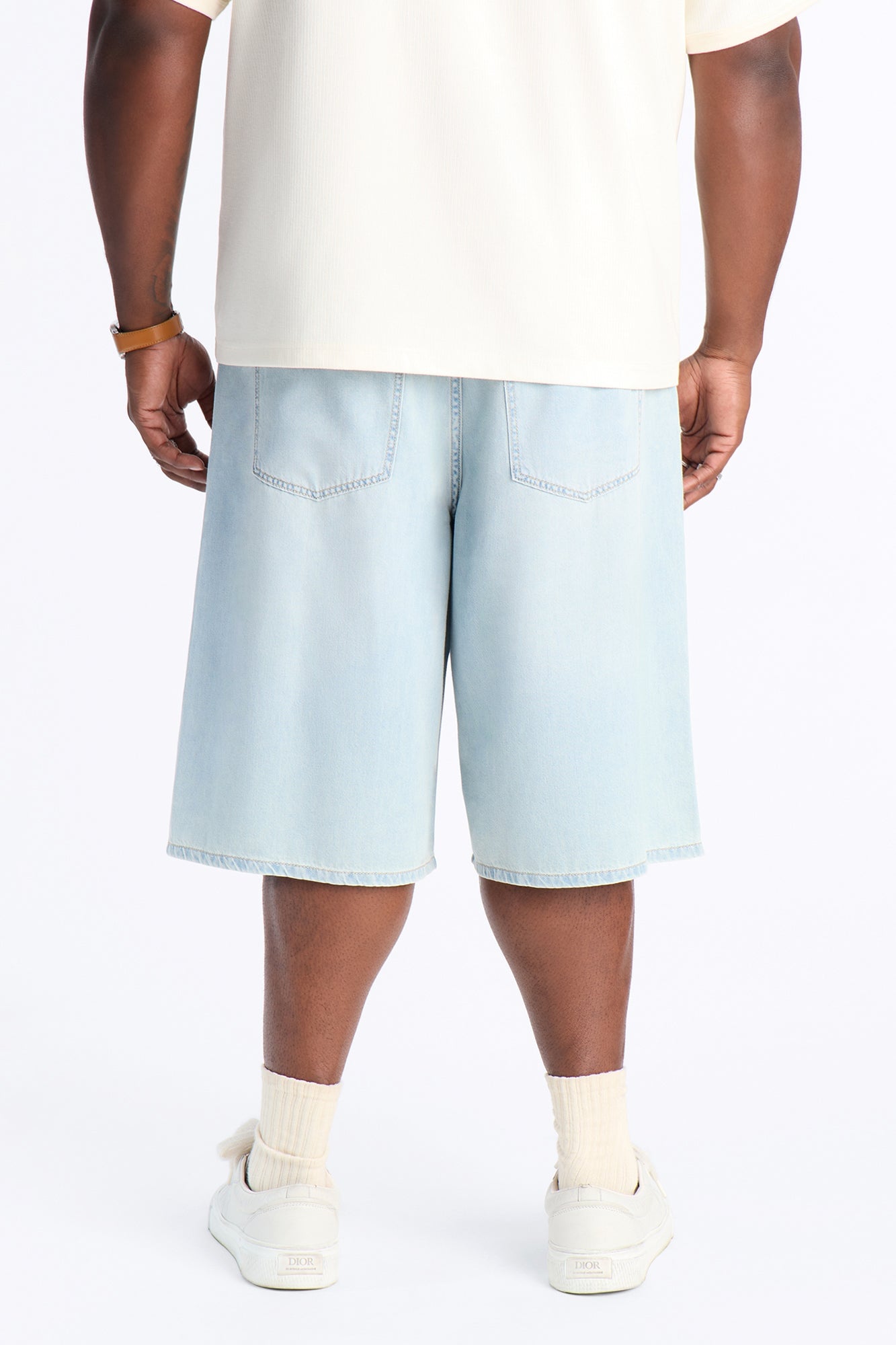 Everyday Hemp Baggy Denim Short - Light Blue Wash image 3
