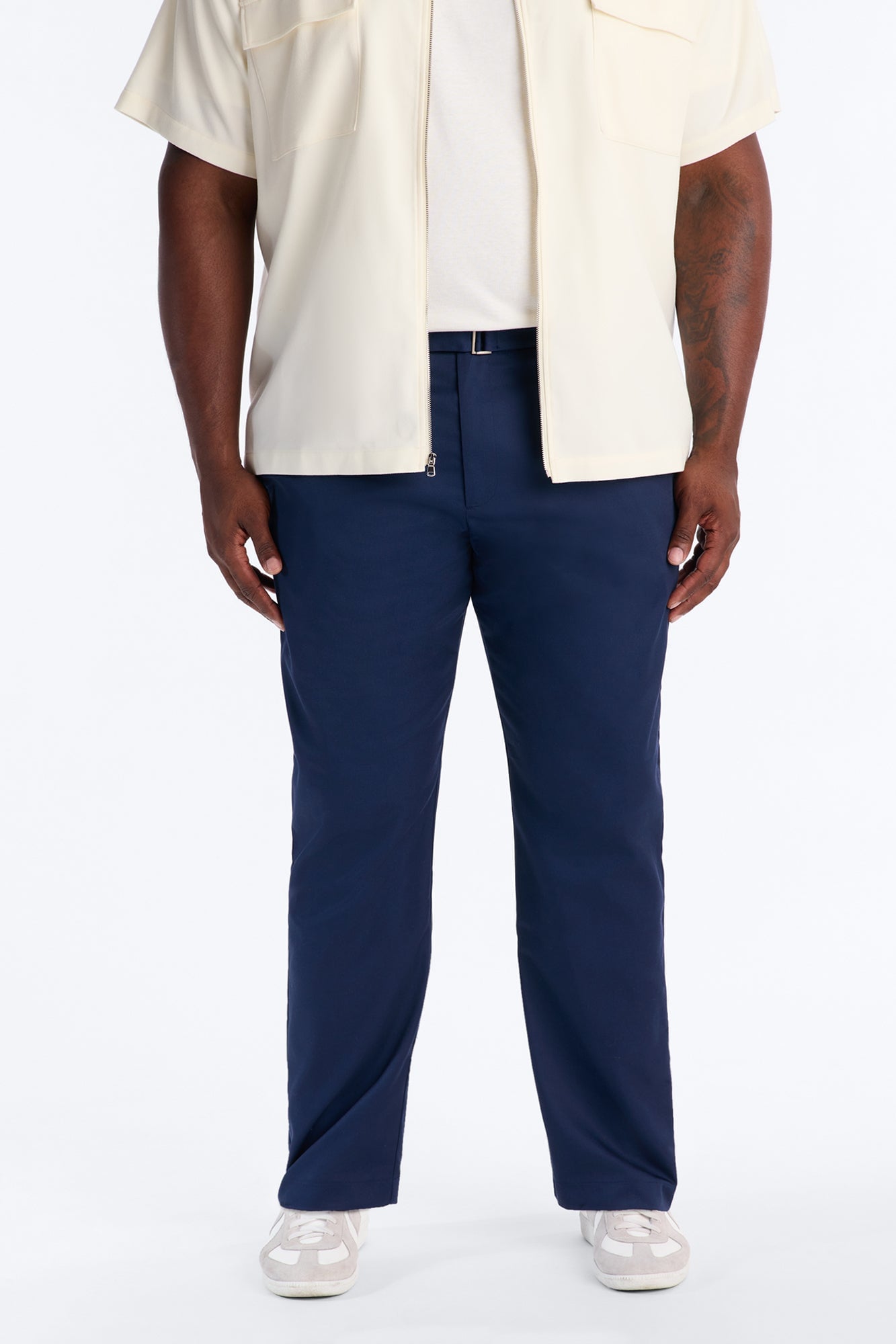 Malakai Belted Straight Leg Pant - Navy image 1