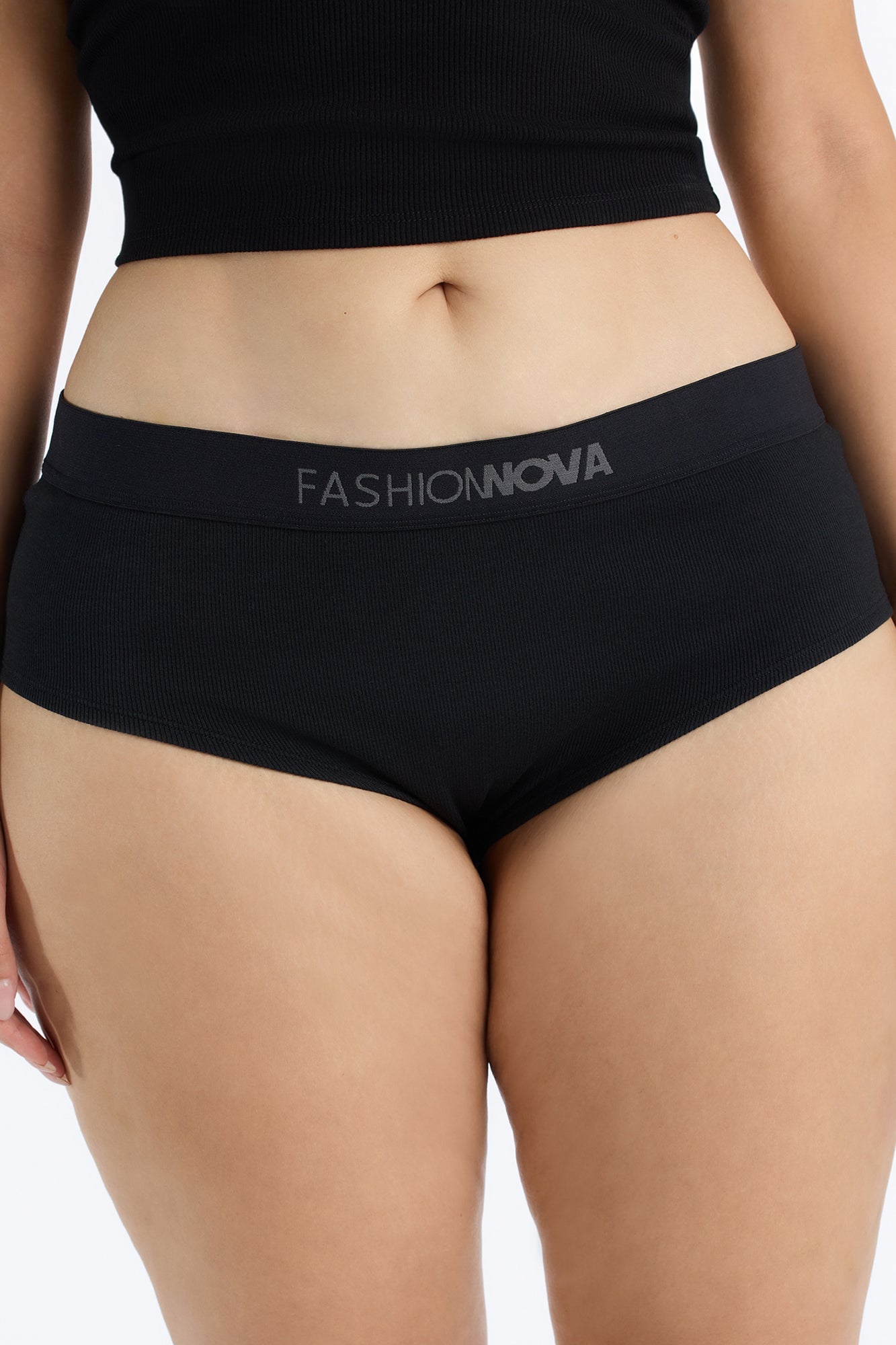 FN Mood Cotton Ribbed Full Coverage Hipster - Black image 2