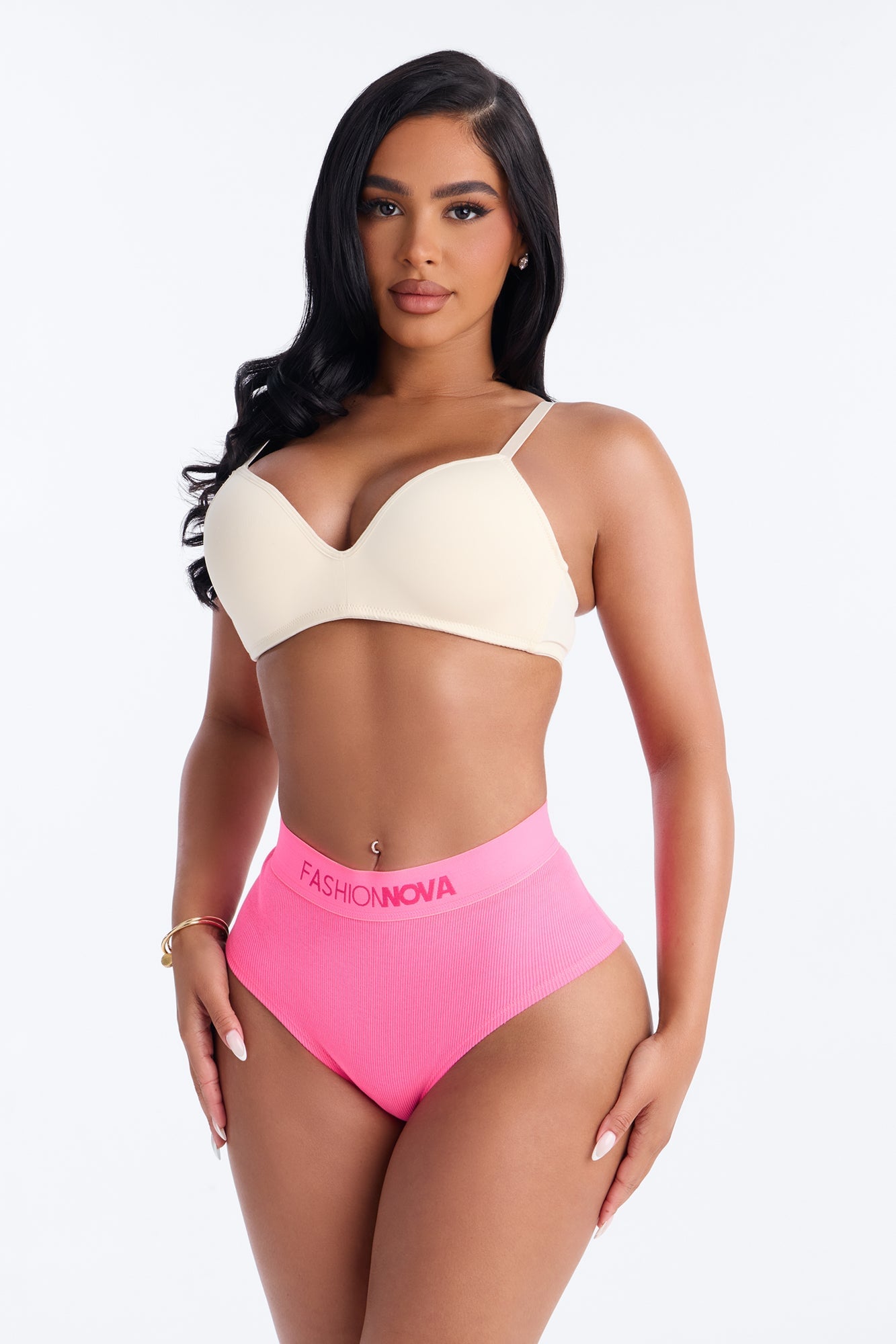FN Mood Cotton Ribbed Full Coverage Hipster - Hot Pink image 4