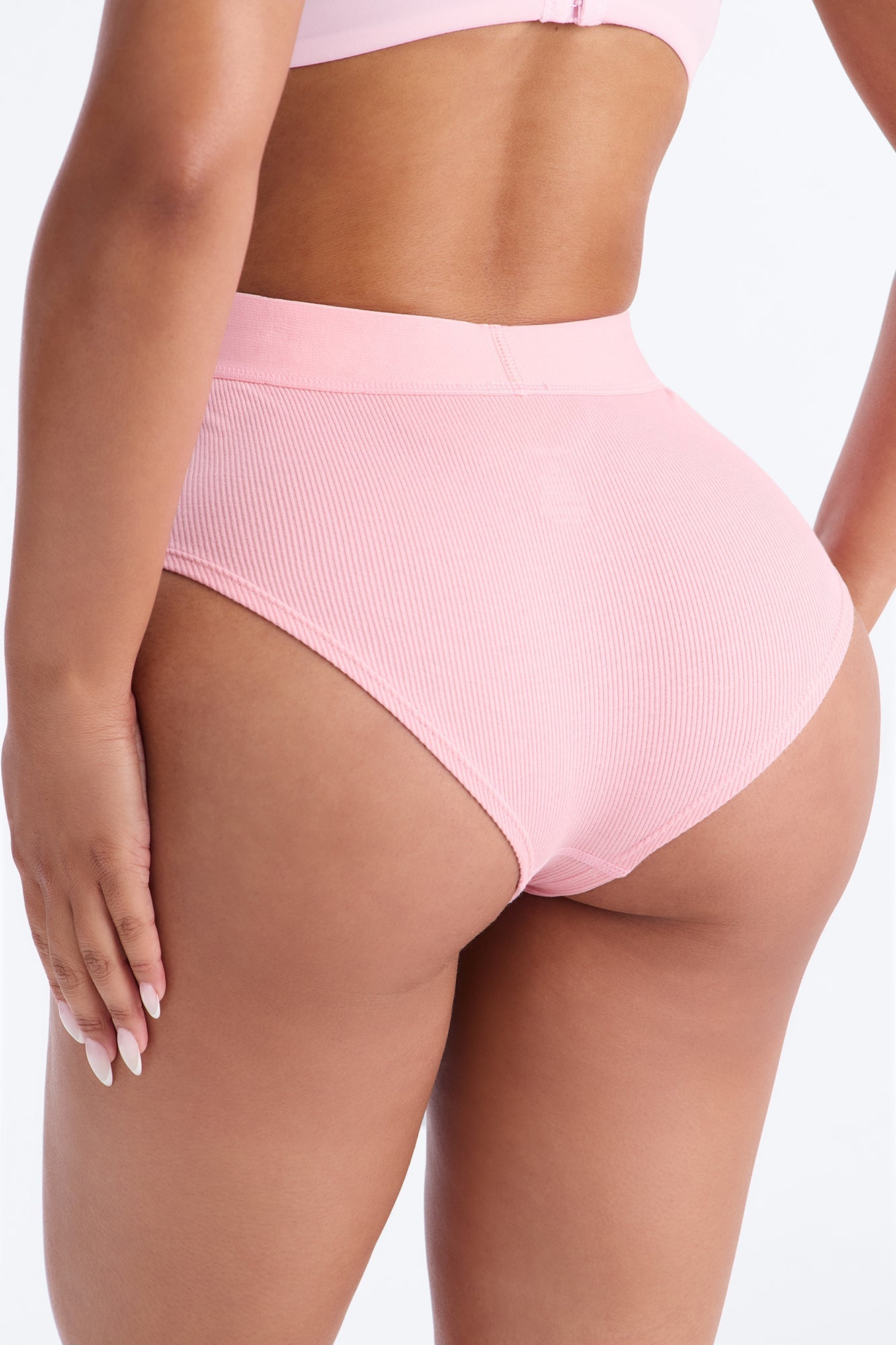 FN Mood Cotton Ribbed Full Coverage Hipster - Light Pink image 6