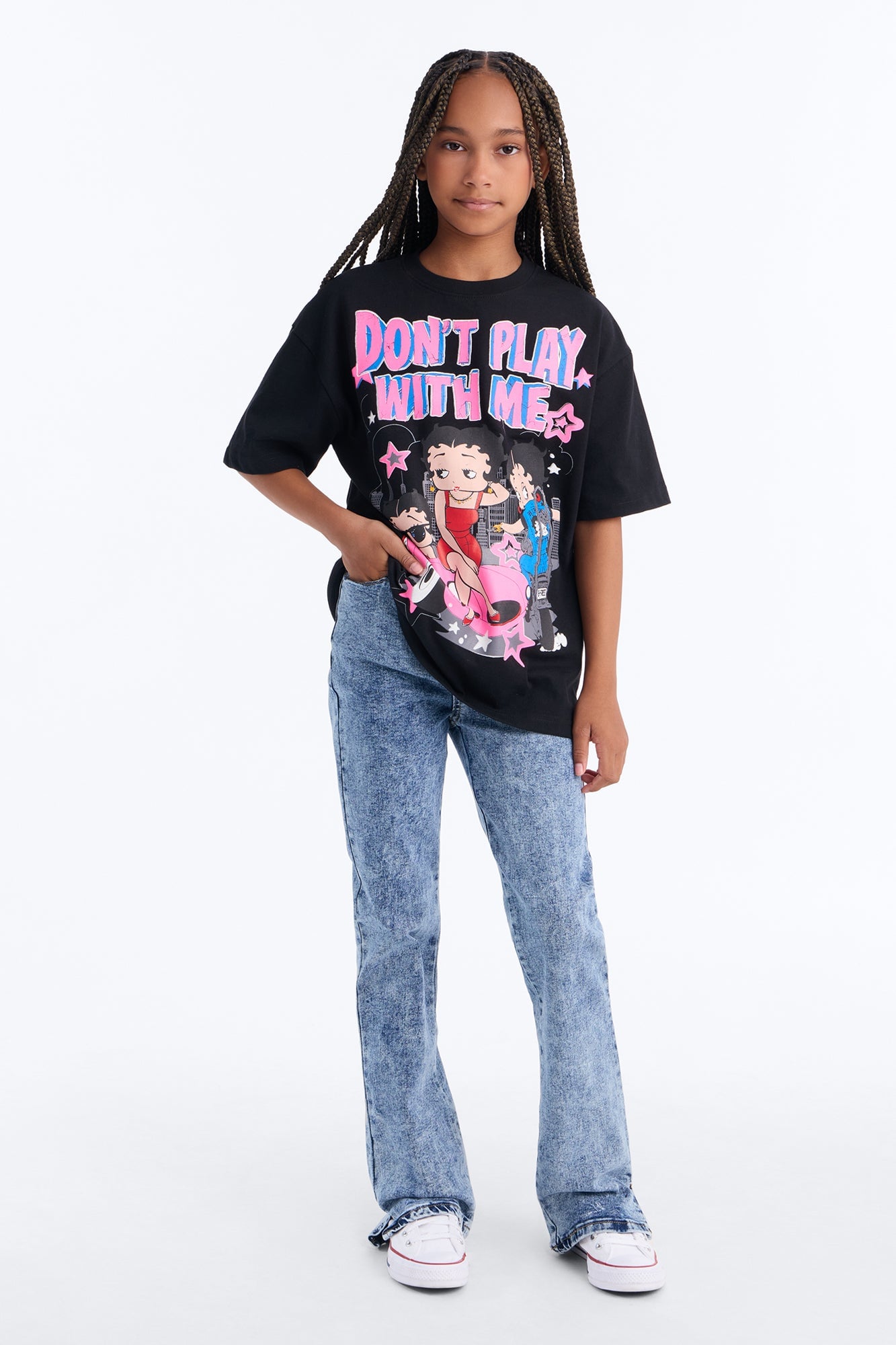 Mini Betty Boop Don't Play With Me Short Sleeve Tee - Black image 2