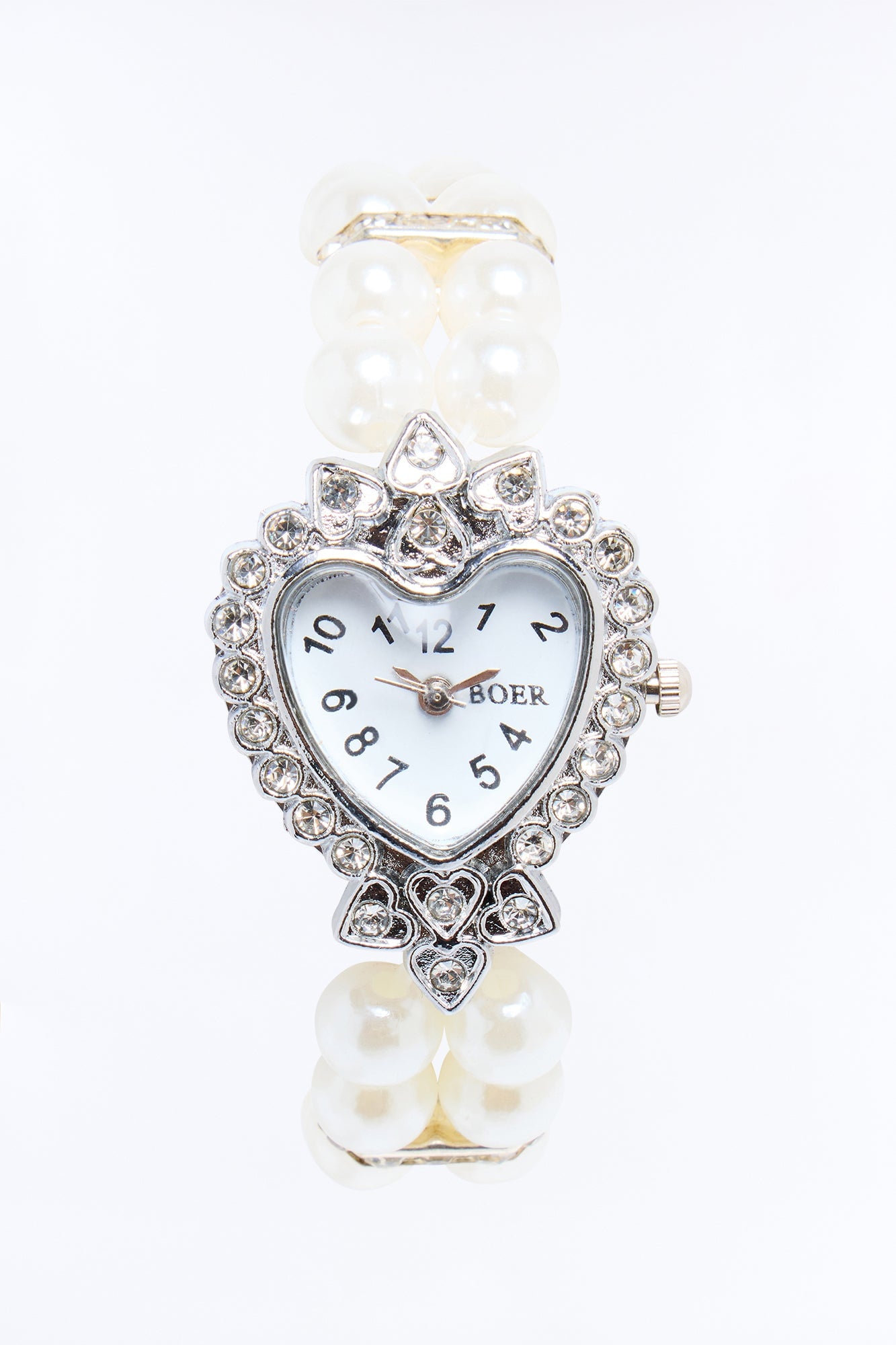 It's A Date Heart Watch - White/Silver image 1