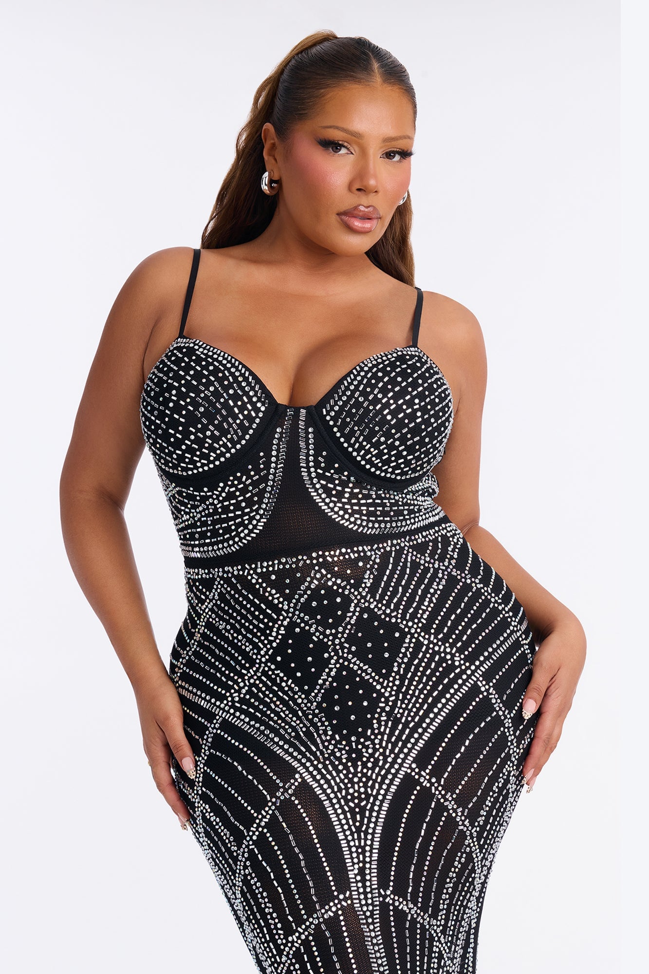 London Embellished Maxi Dress - Black image 2