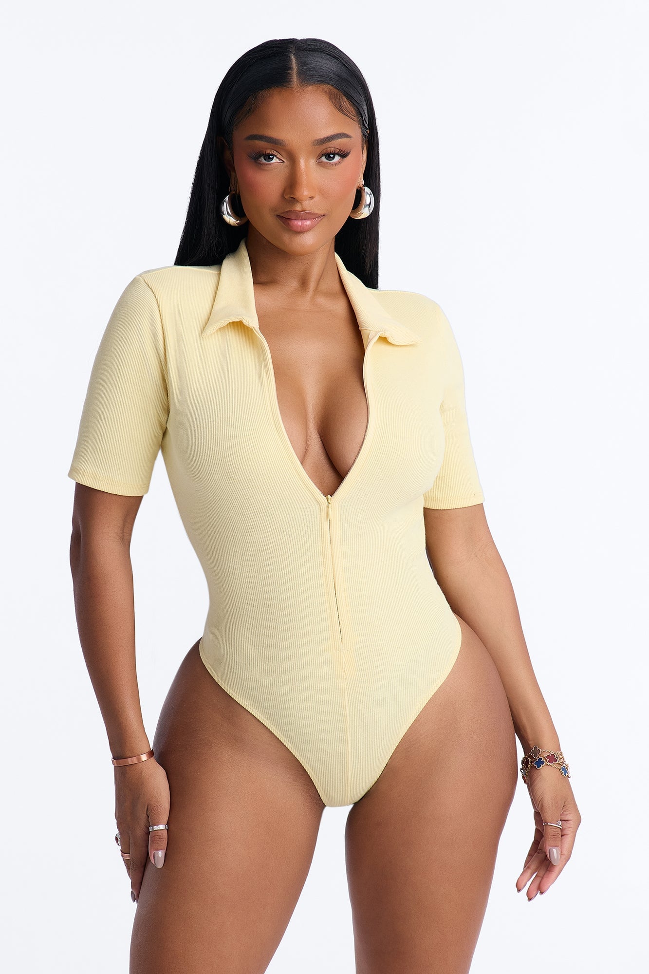 Hustle And Grind Short Sleeve Bodysuit - Butter Yellow image 6