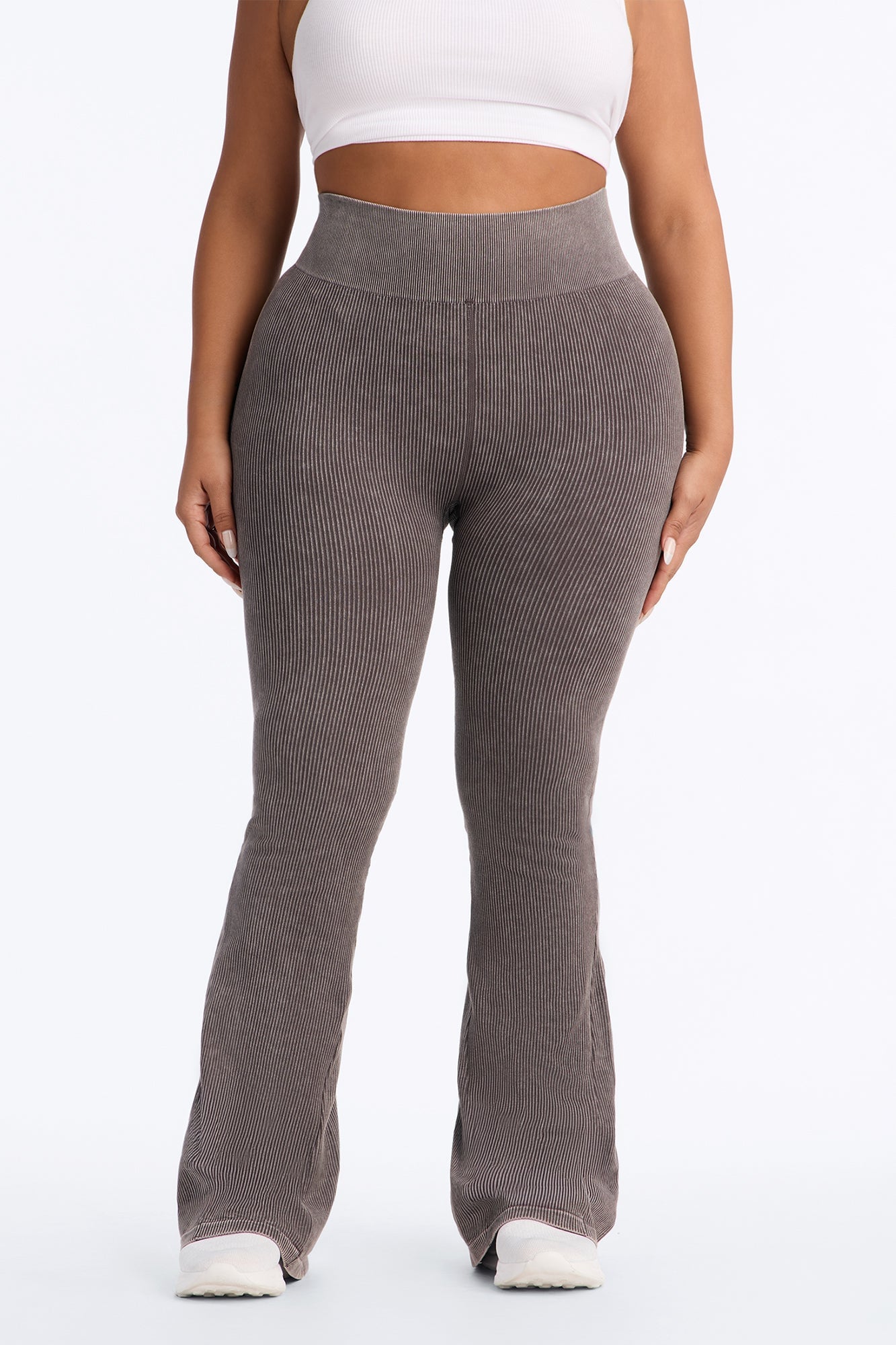 Mia Ribbed Seamless Flare Pant - Chestnut image 2