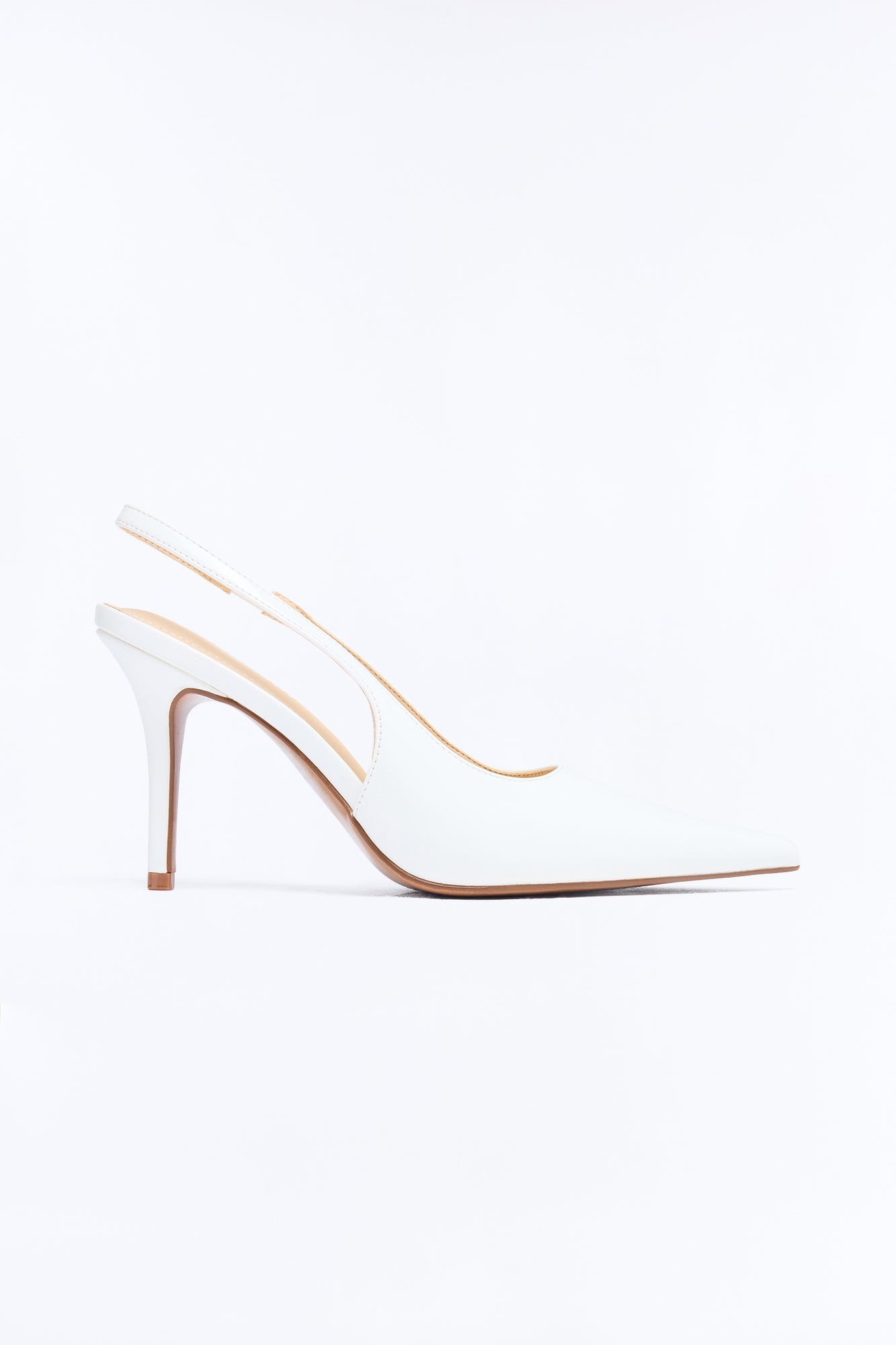 Alanis Patent Slingback Pumps - White image 3