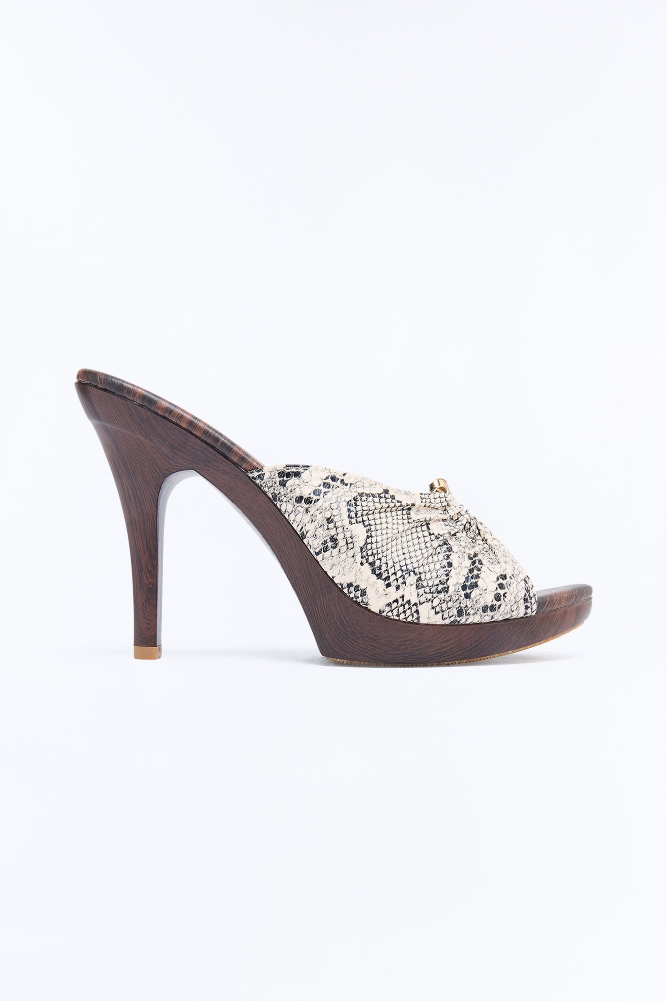 Hippie Wood Stiletto Heels - White/Black image 3